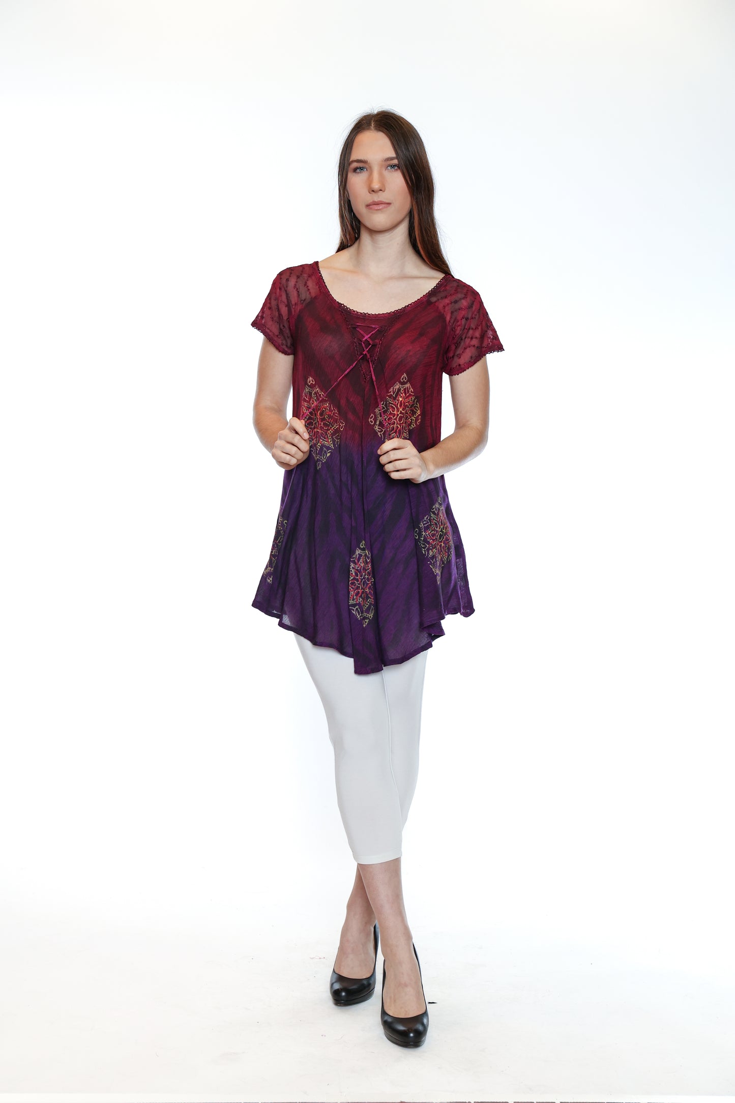 Rayon Short Sleeve Top