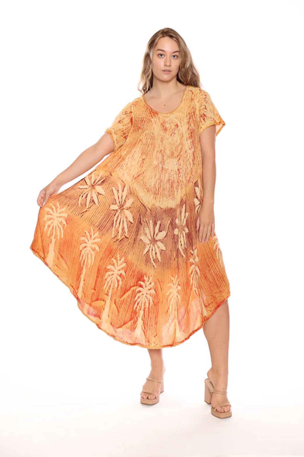 Rayon Umbrella Dress with Sleeves