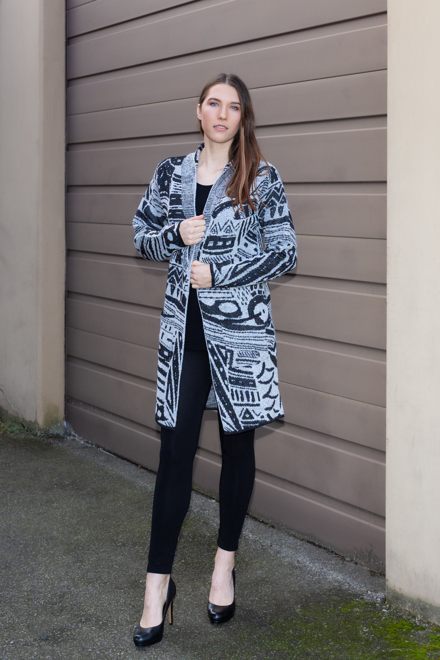 Graphic Knit Duster Cardigan