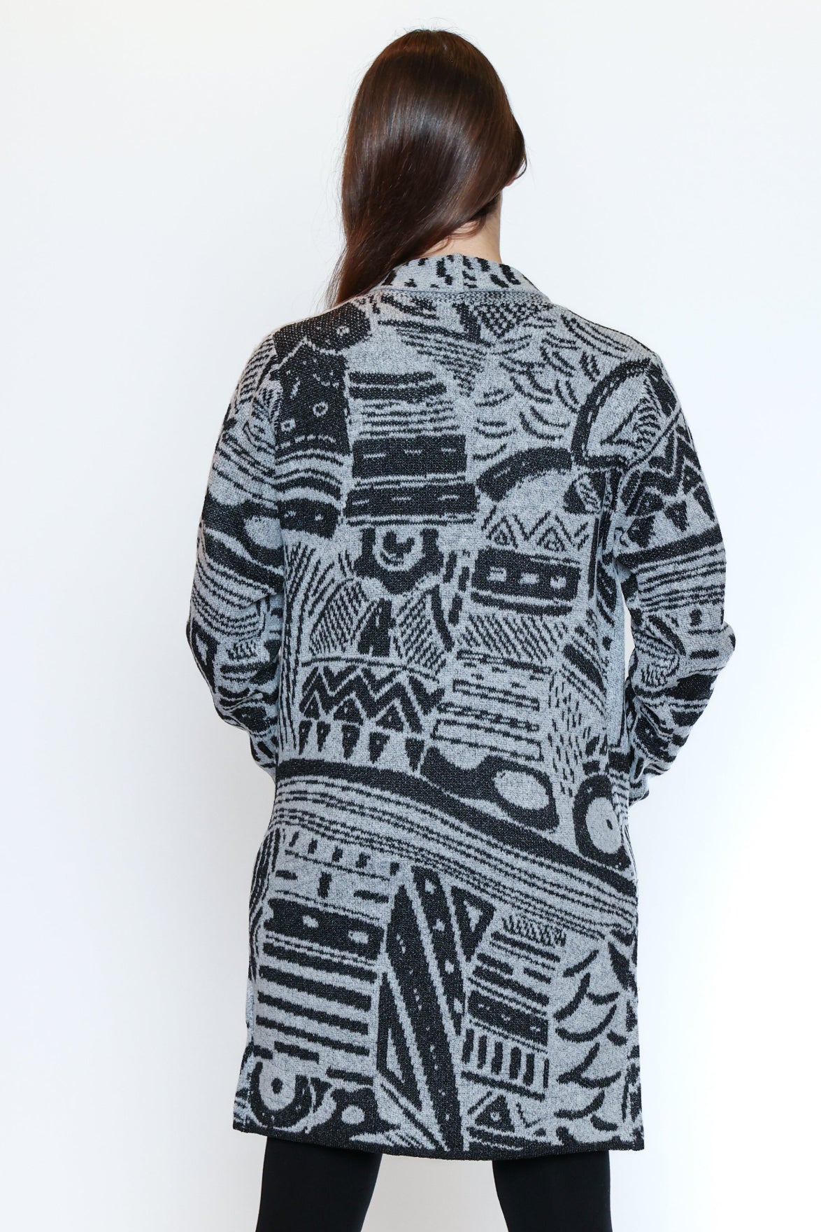 Graphic Knit Duster Cardigan