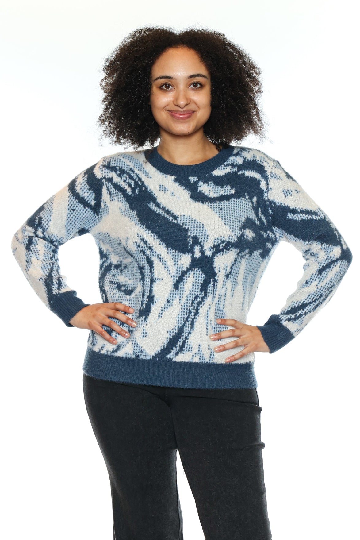 Abstract Swirl Cozy Knit Sweater