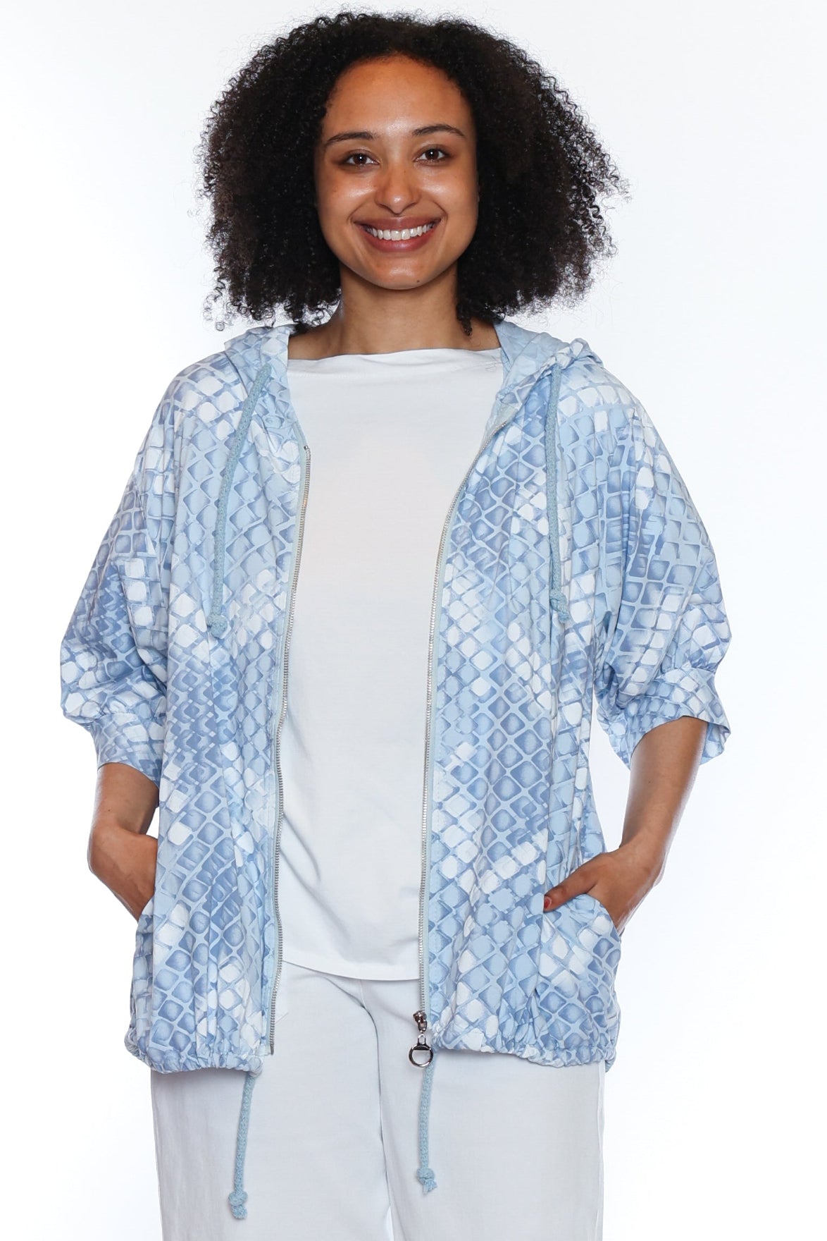 Lightweight Textured Hooded Jacket