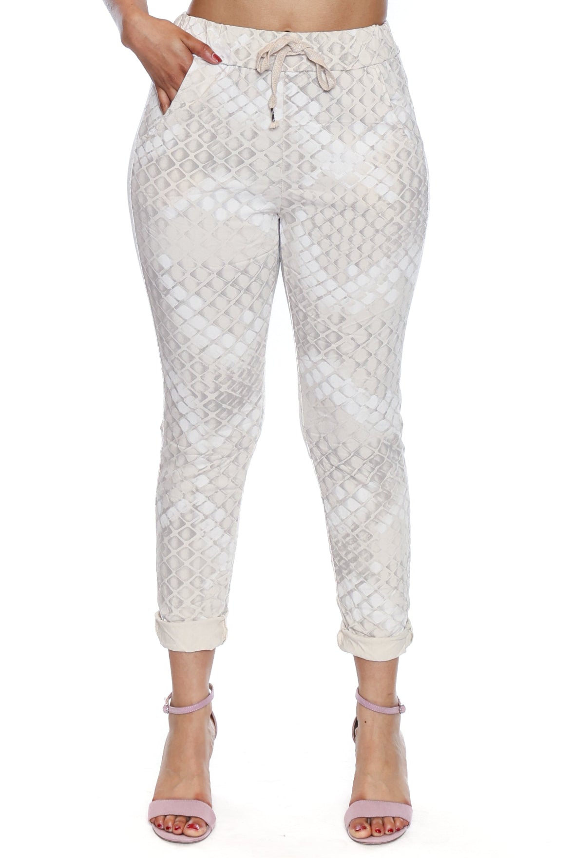 Textured Stretch Pants