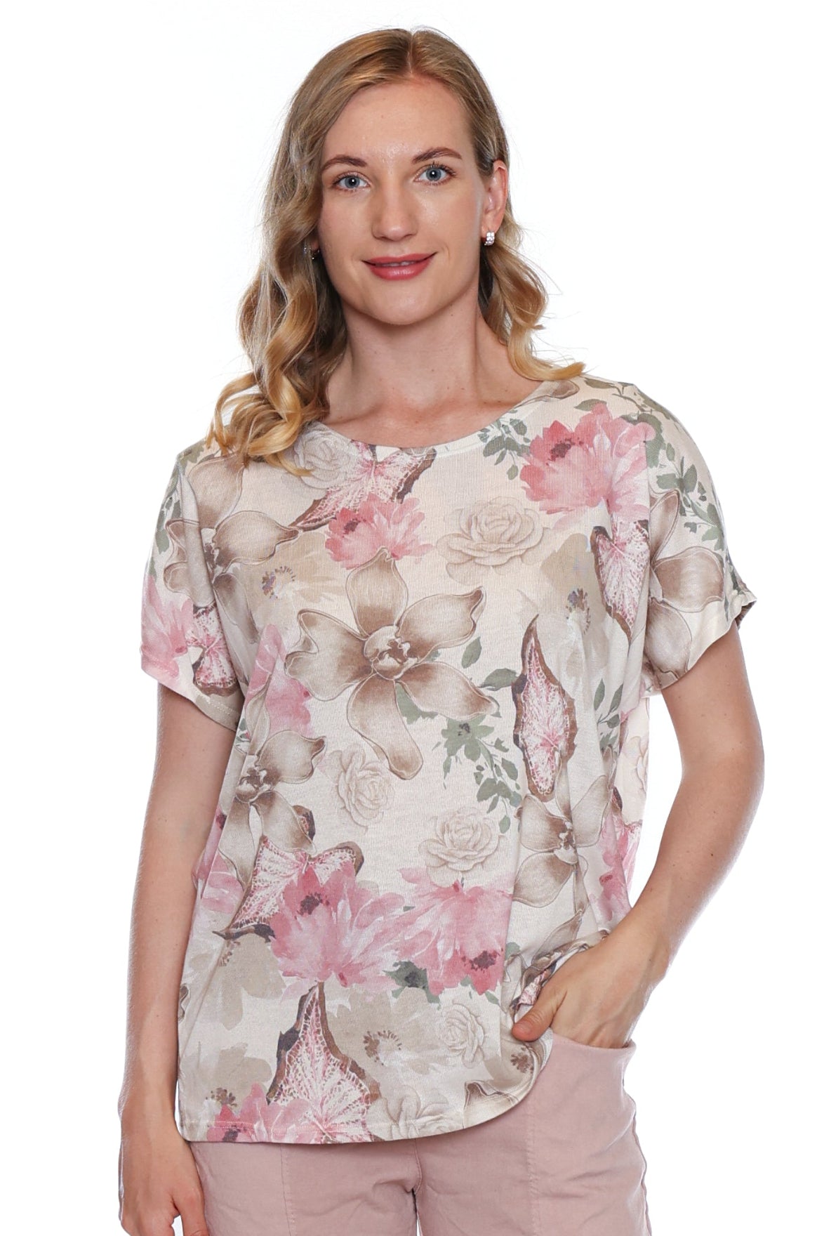 Soft Floral Print Knit Top