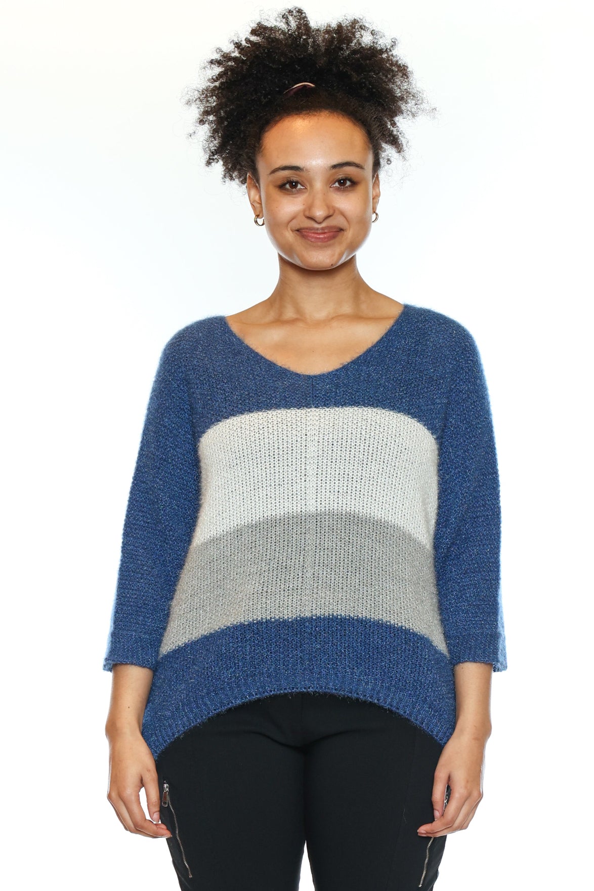 Colour Block Relaxed Knit Sweater