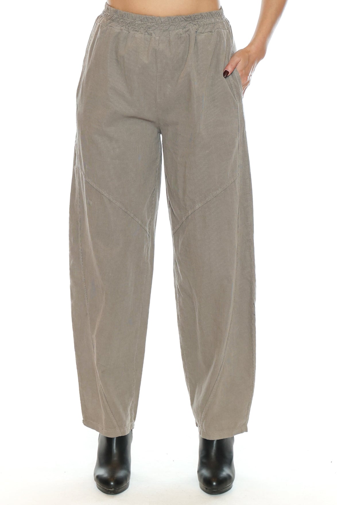 Textured Cotton Relaxed Pant