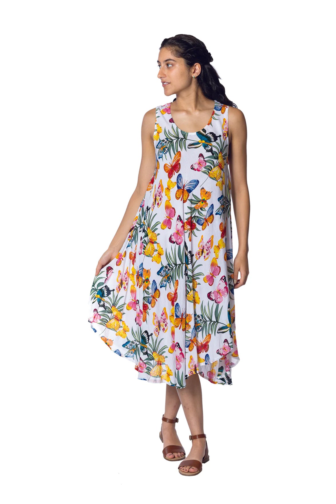 Printed Rayon Umbrella Dress