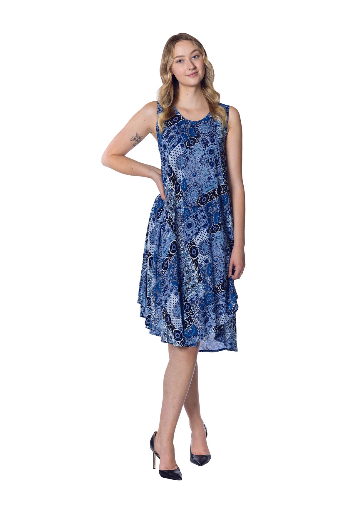 Printed Rayon Umbrella Dress