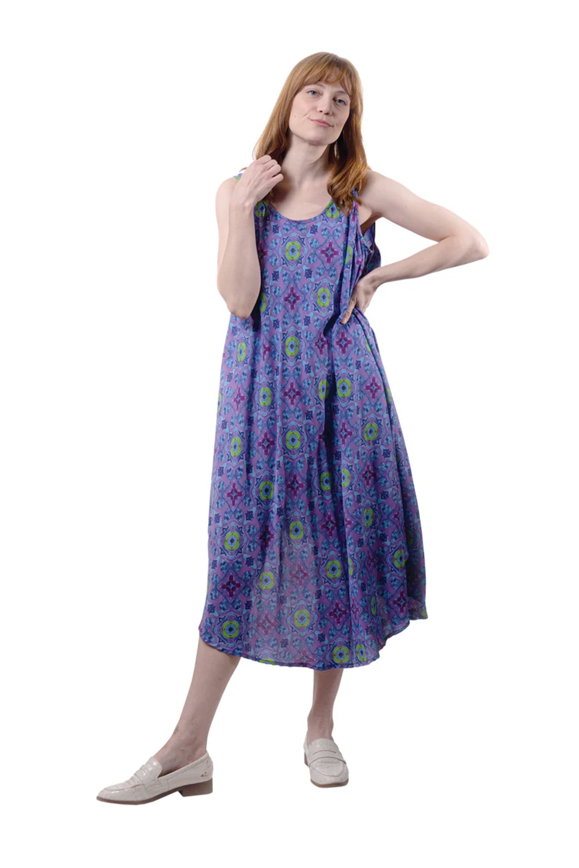 Printed Rayon Umbrella Dress