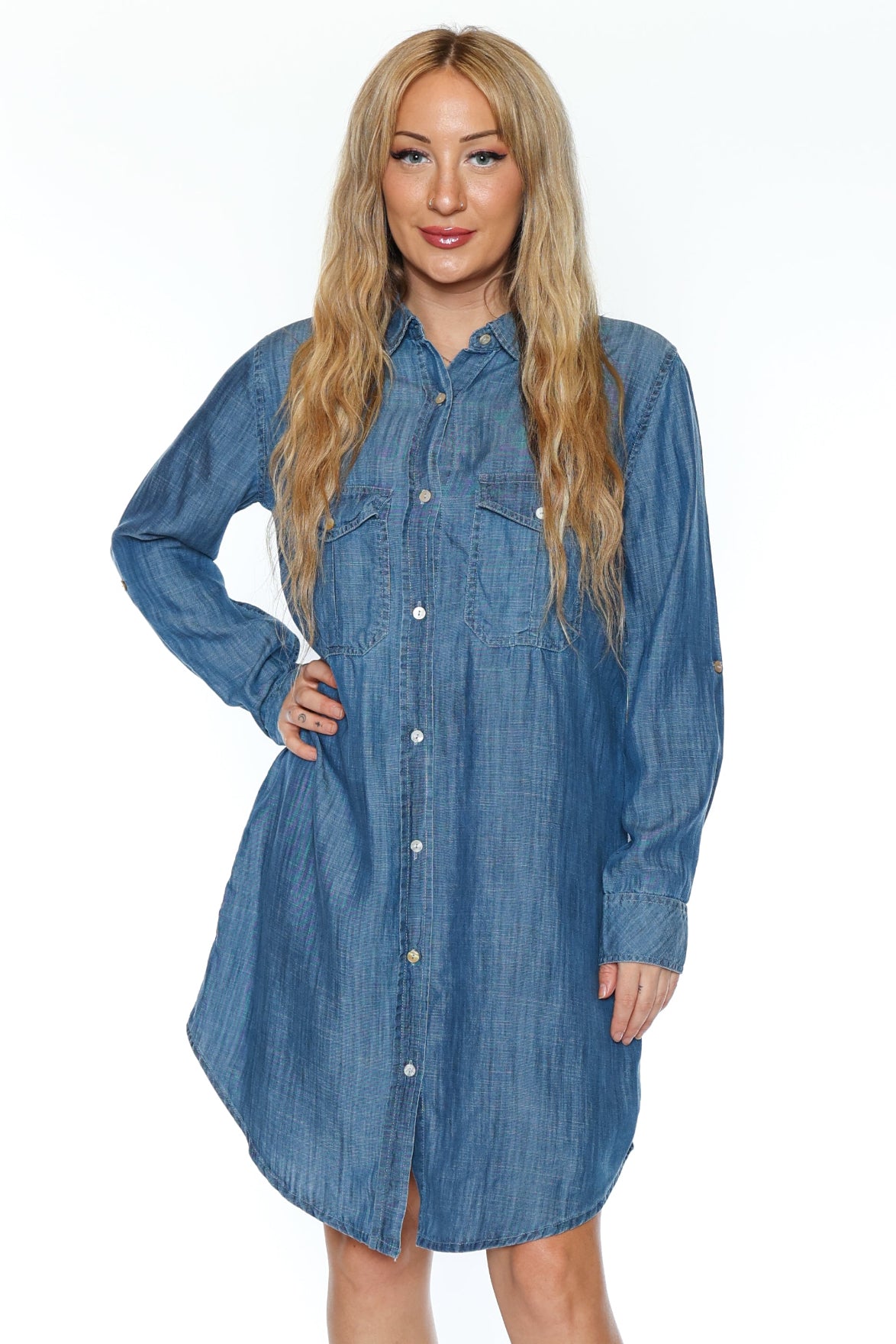 Bloom Back Shirt Dress
