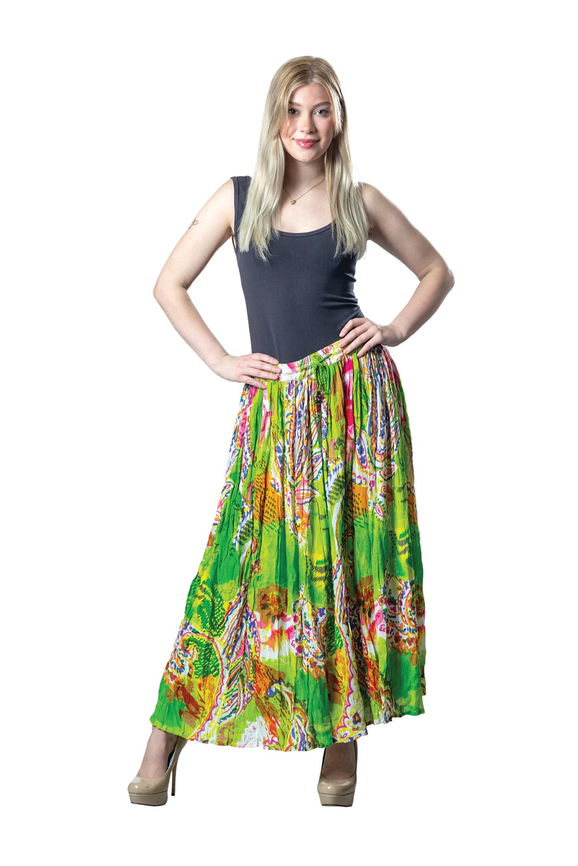 Rayon Crinkle Skirt