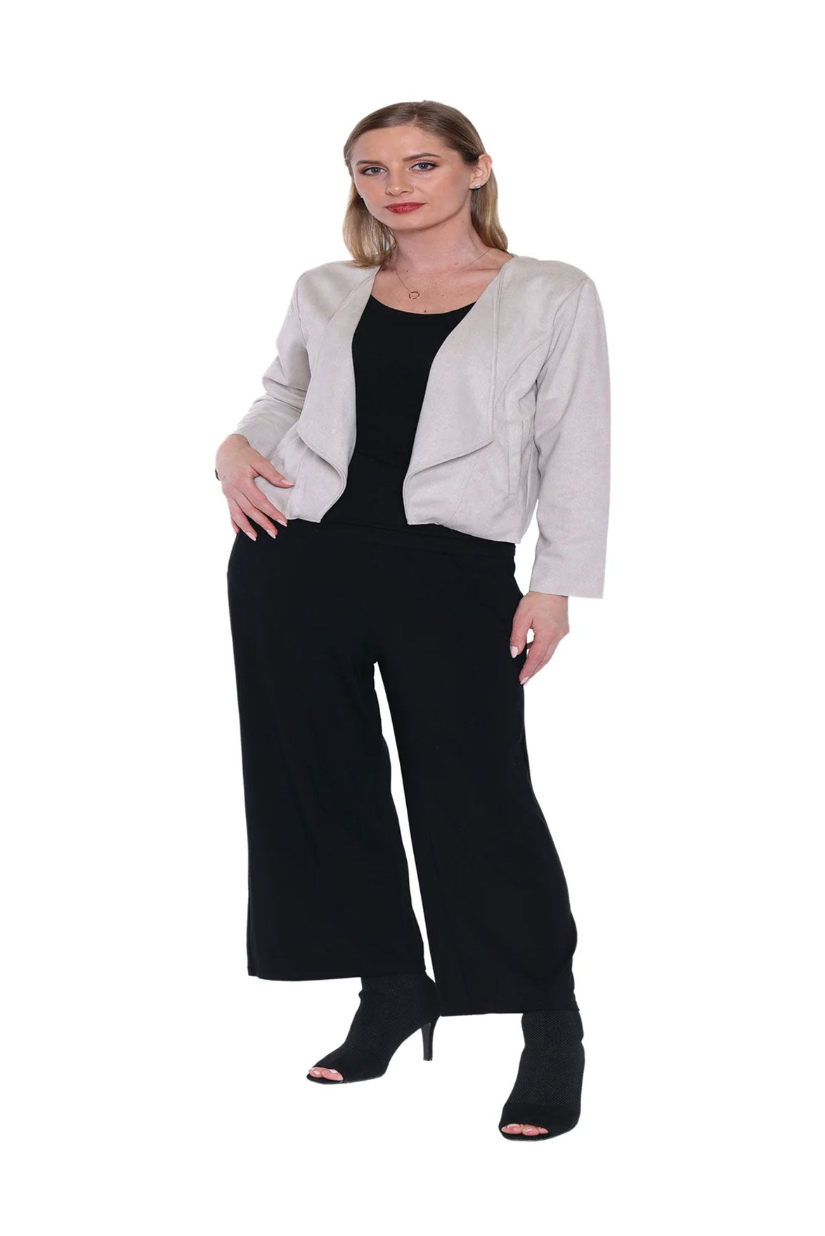 Brielle Faux Suede Short Cardigan