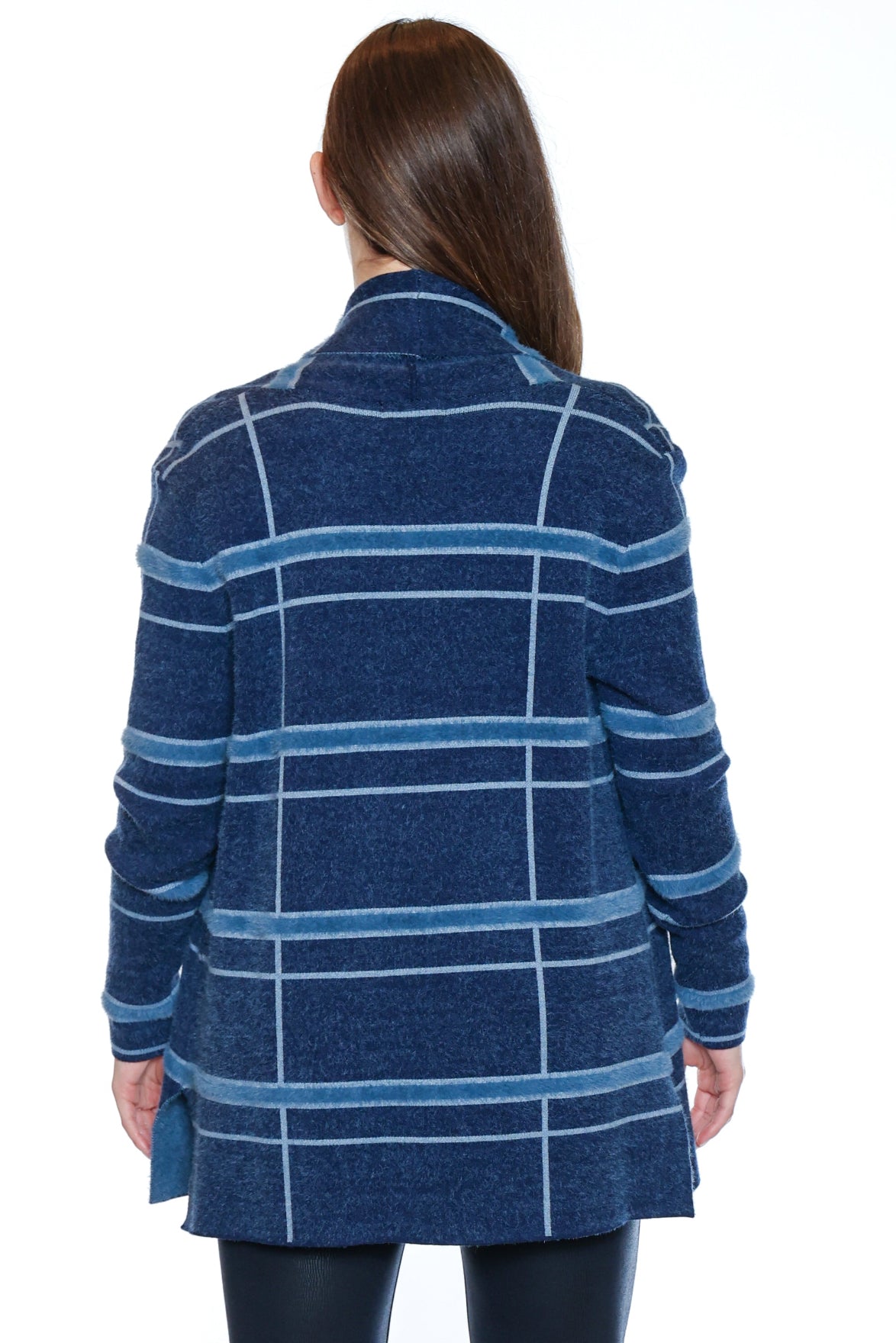 Plaid Open Front Cardigan