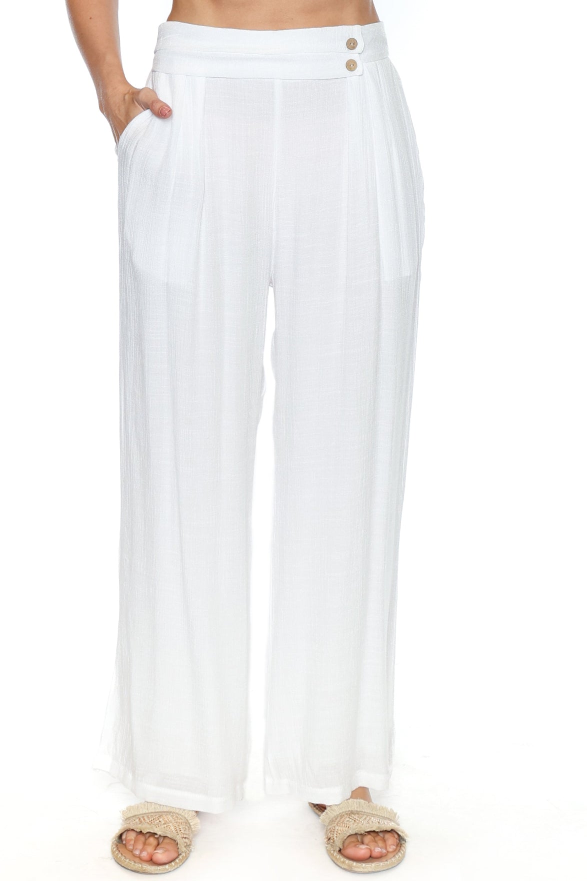 Wide Leg Pull-On Pants