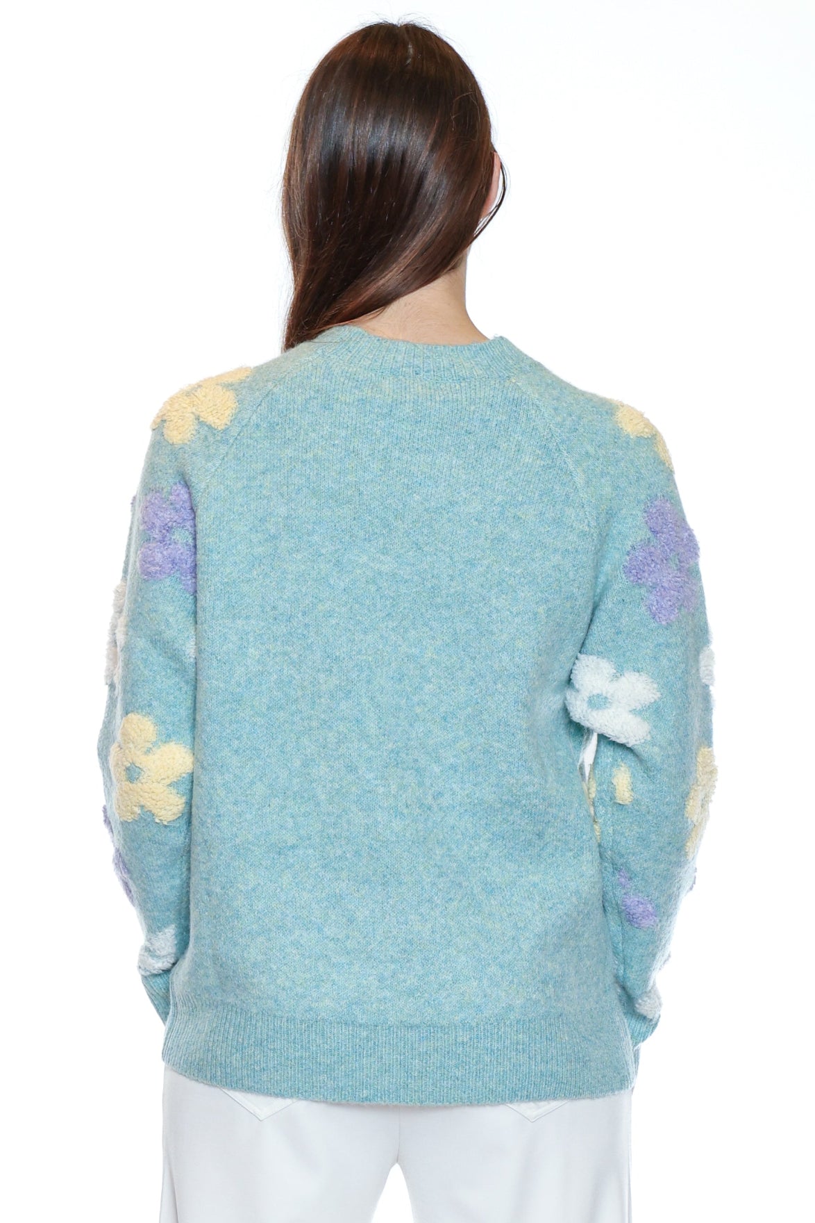 Pastel Floral Knit Sweater