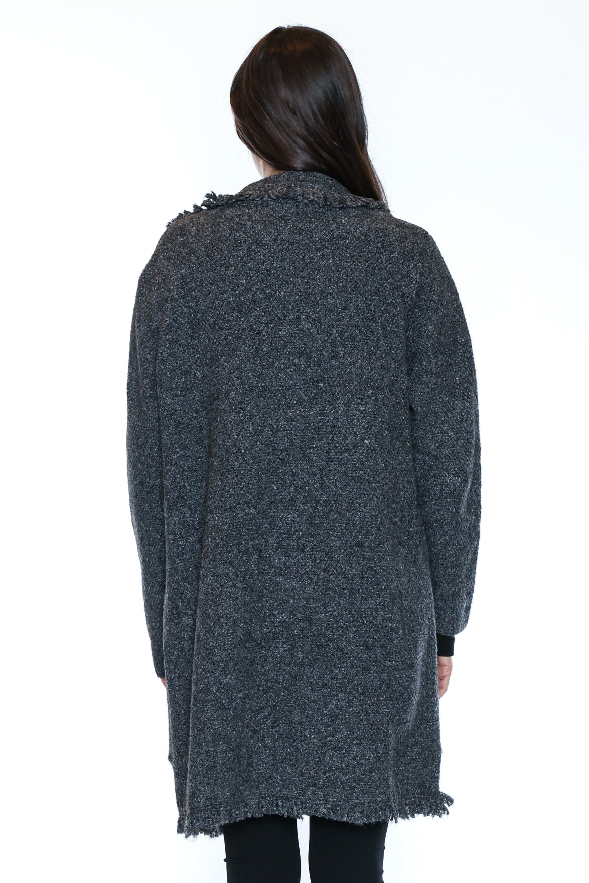 Textured Knit Long Cardigan