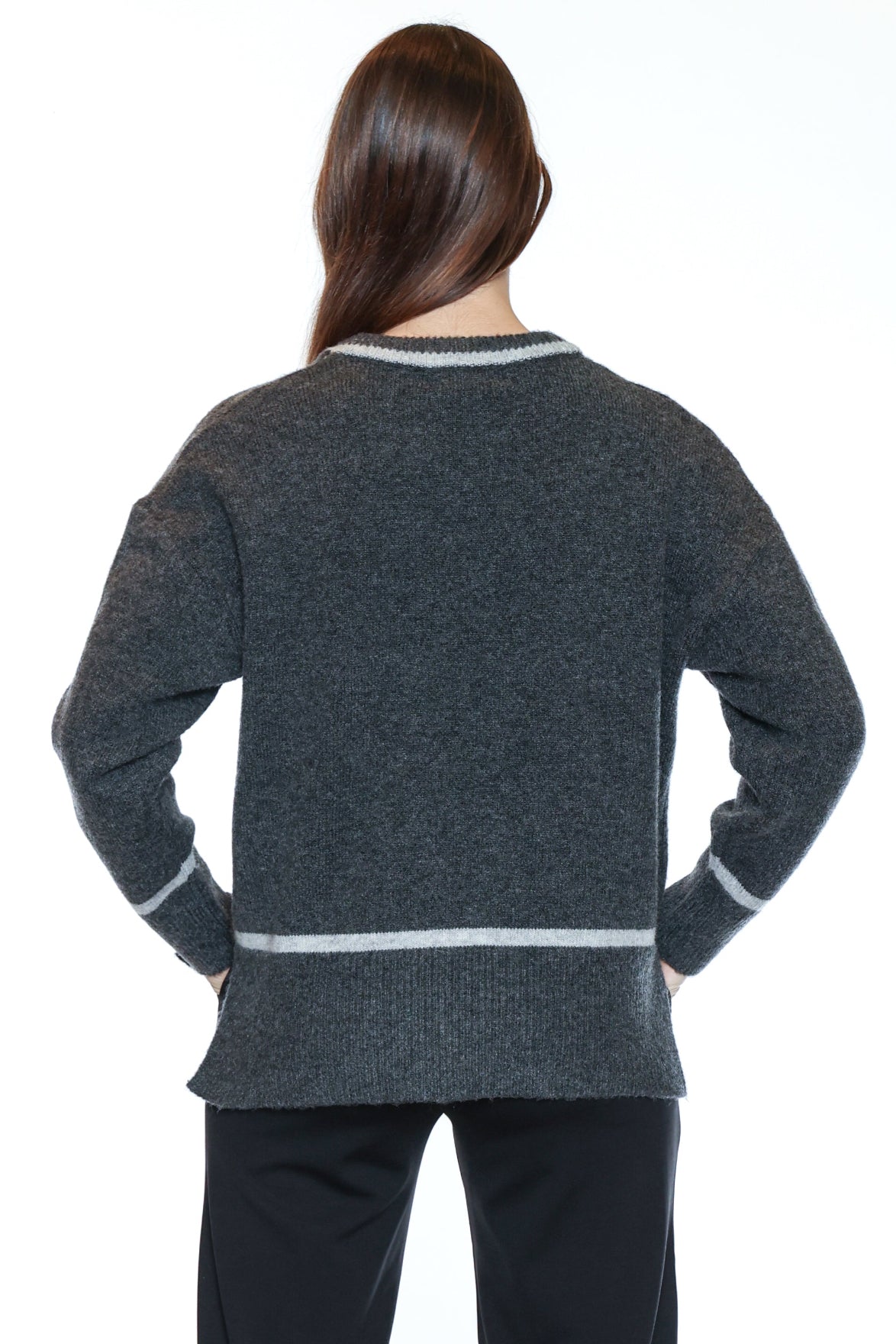 Contrast Trim Knit Pullover
