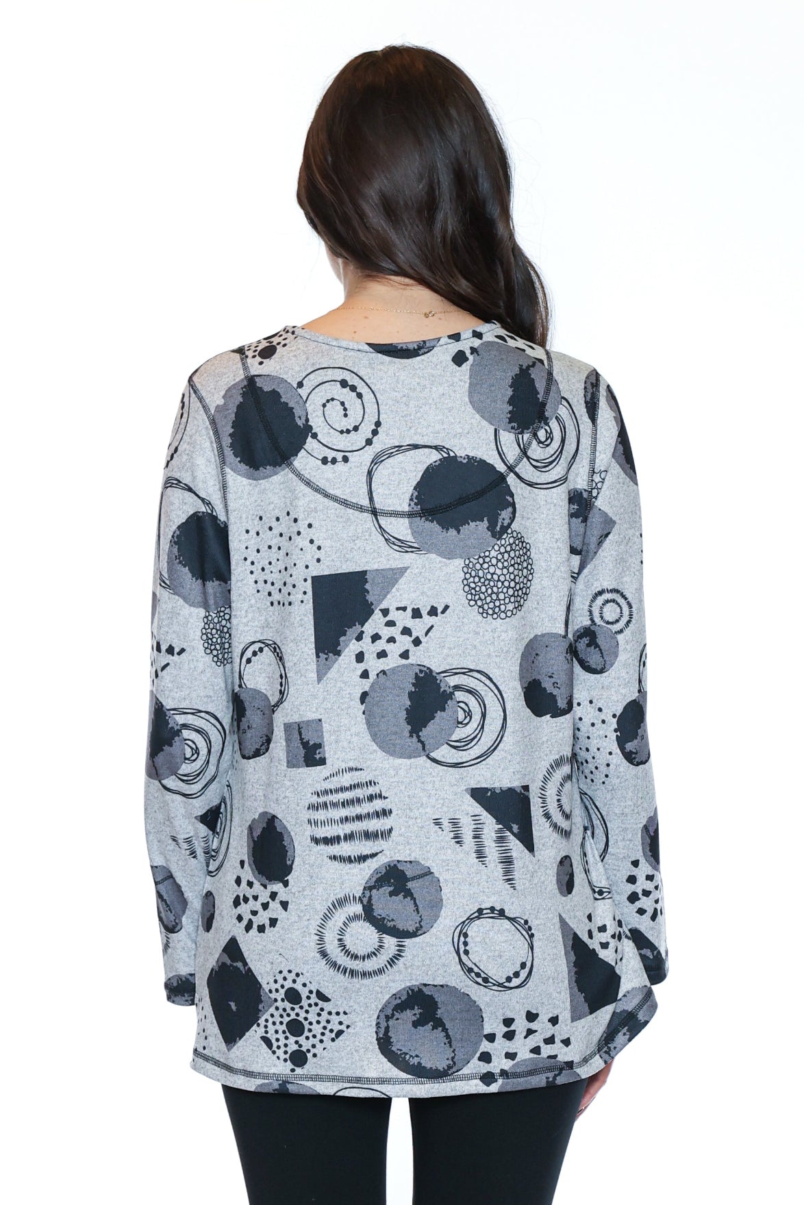 Abstract Print Long Sleeve Top