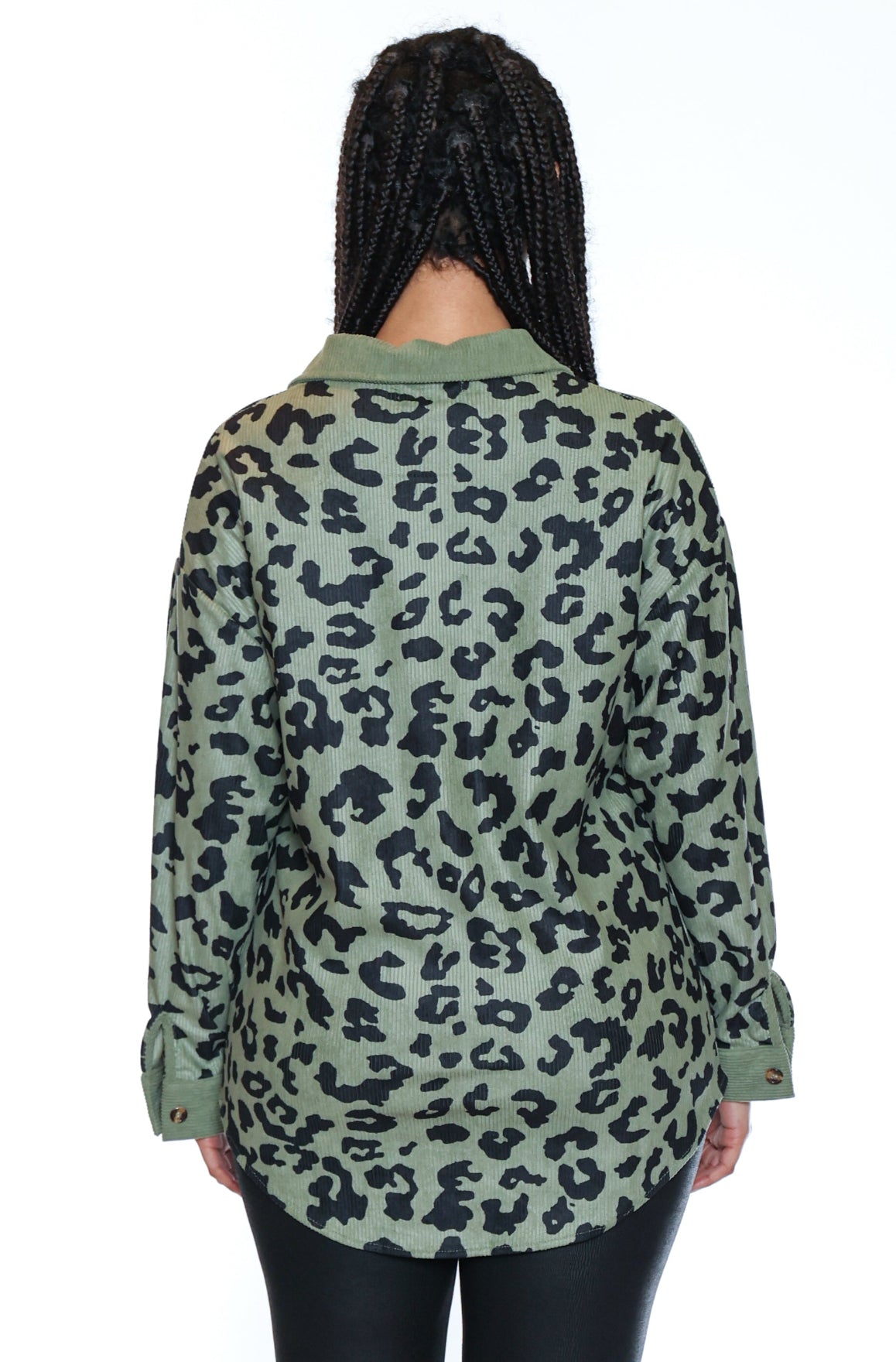 Leopard Button-Front Overshirt