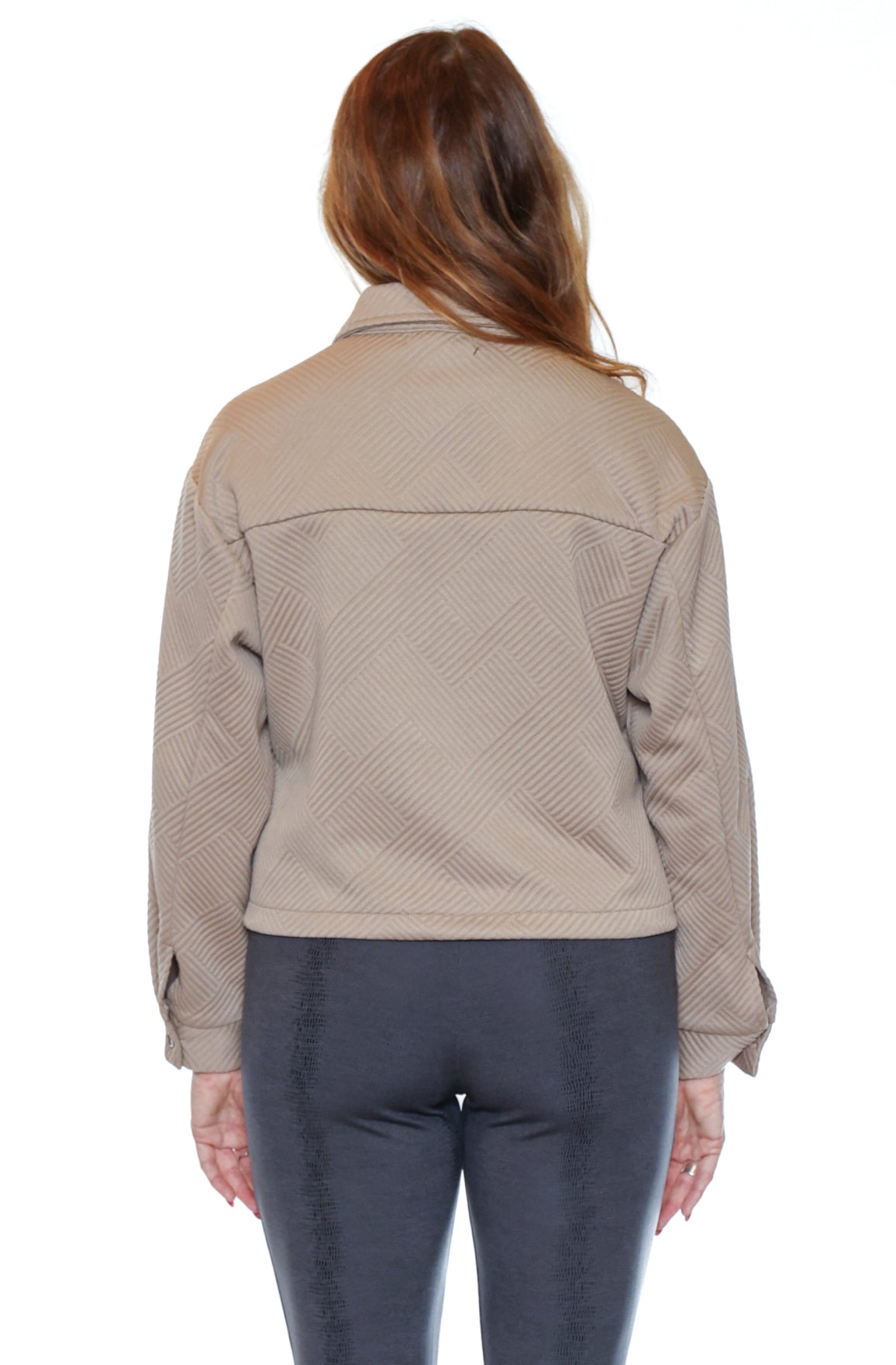Cropped Button Front Jacket