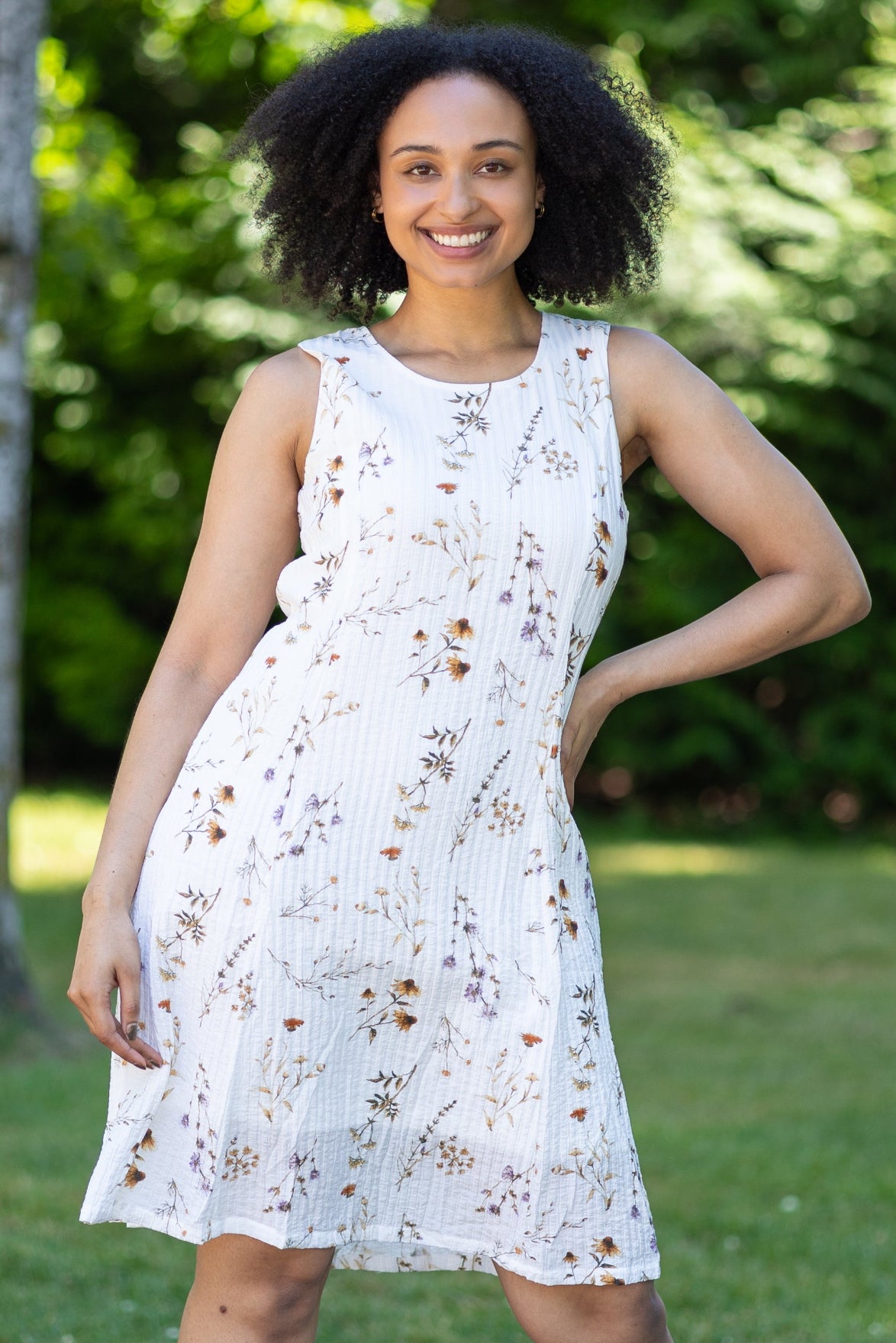 Meadow Whisper Sleeveless Midi Dress