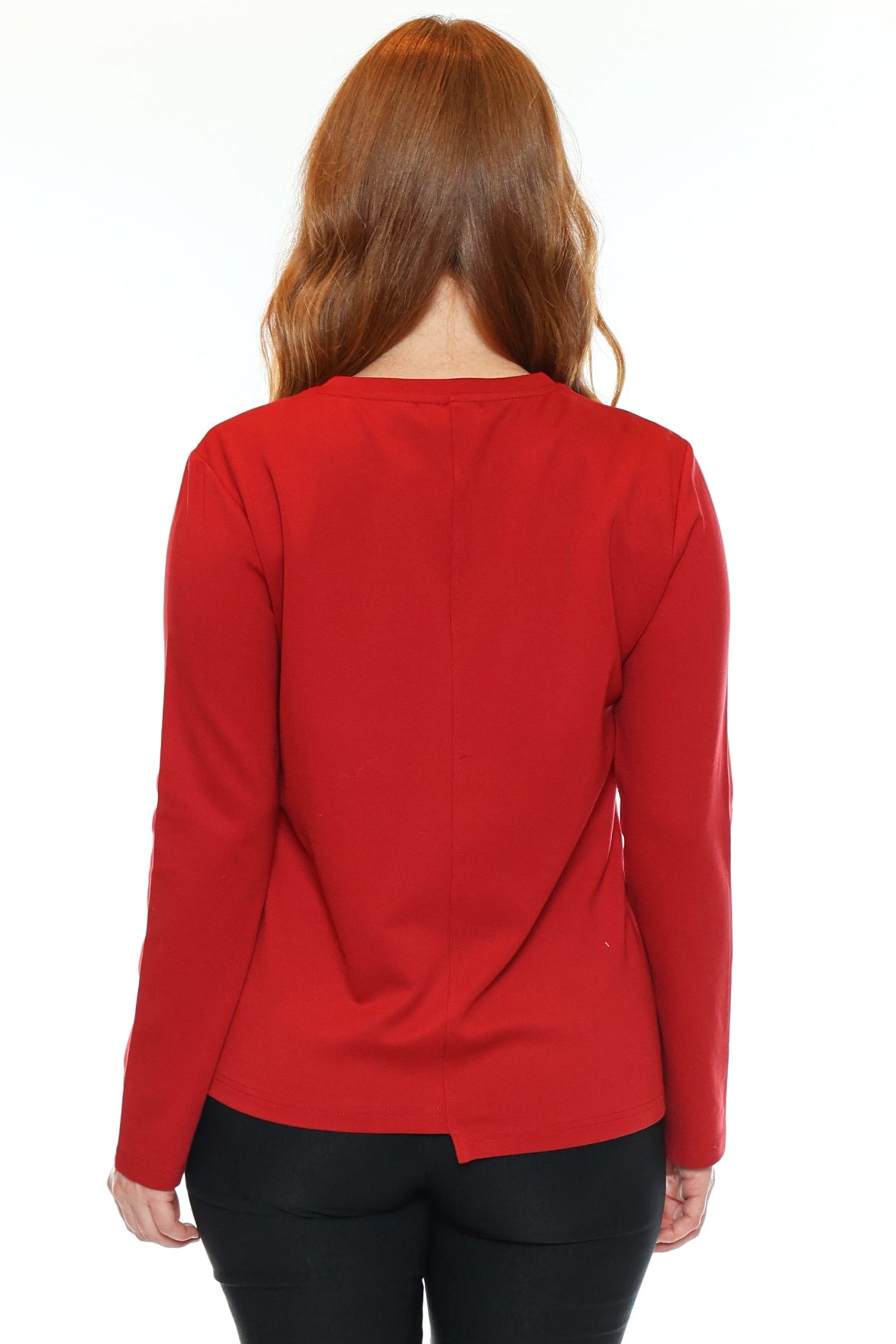 Mixed Media Button Detail Top