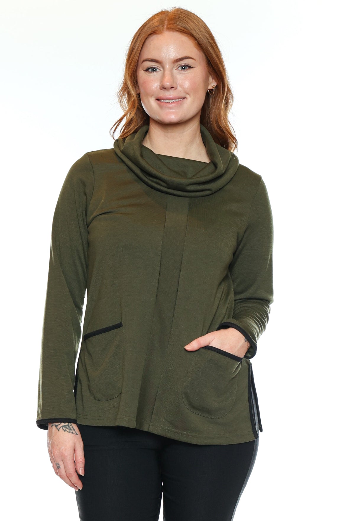 Cowl Neck Pocket Tunic