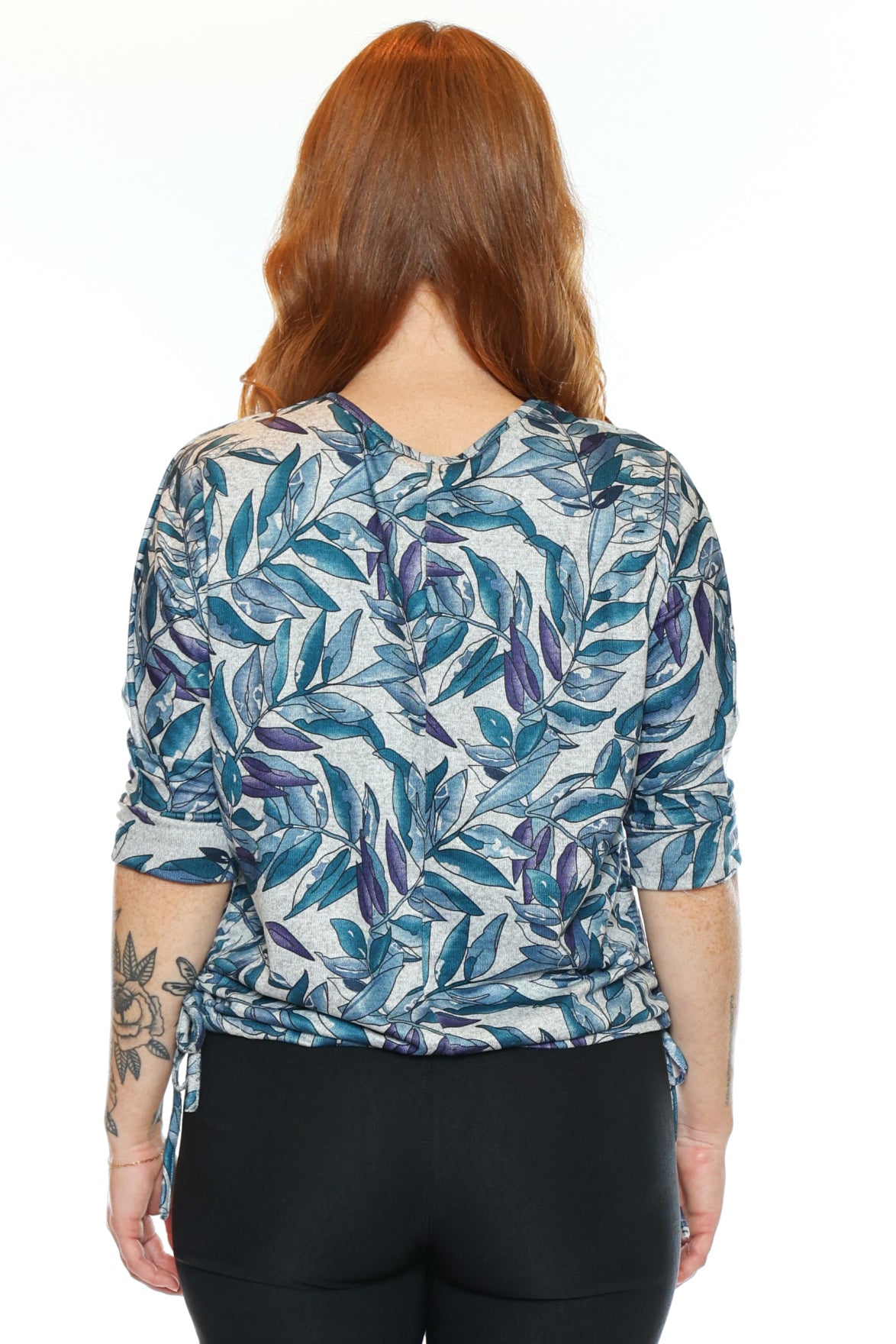 Botanical Print Side Tie Top