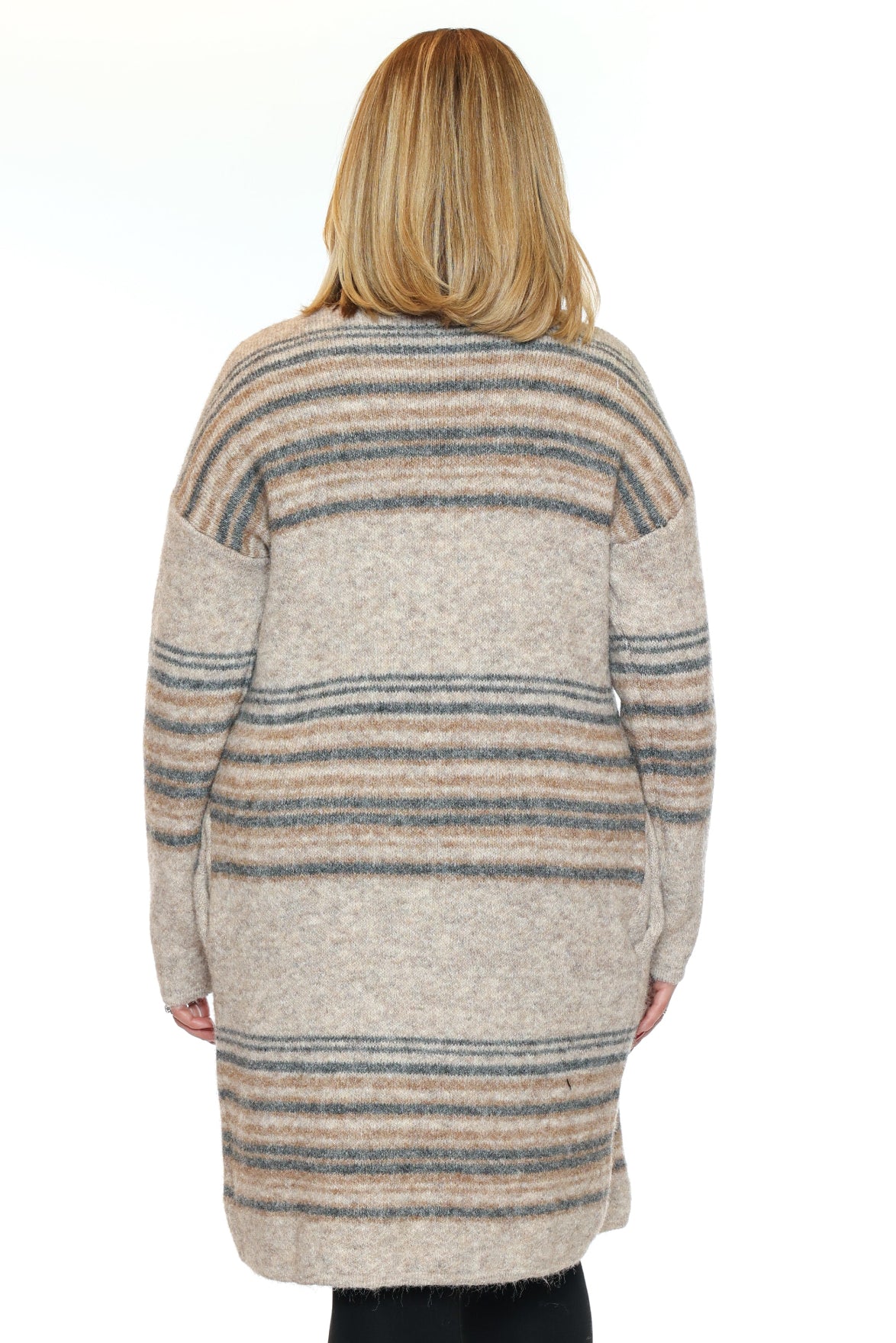 Cozy Striped Longline Cardigan