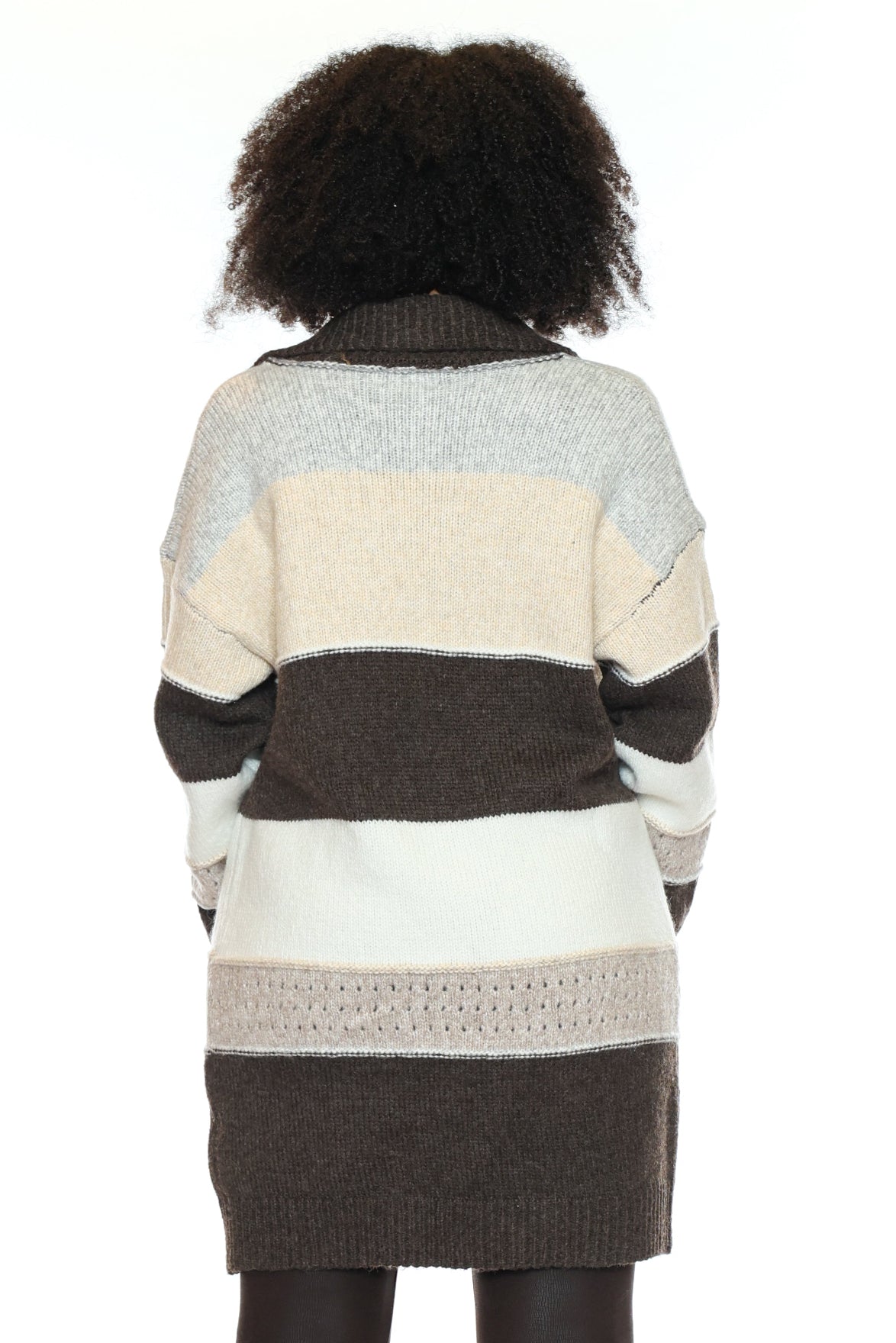 Cozy Colorblock Long Cardigan