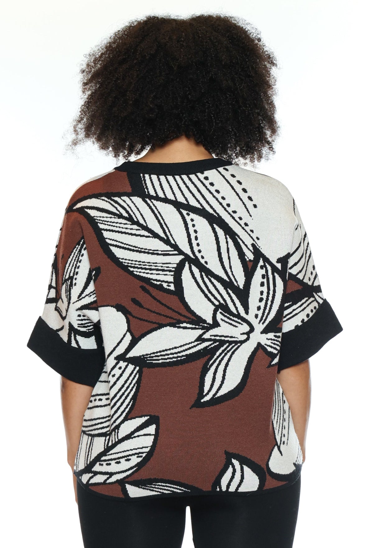 Bold Botanical Knit Top