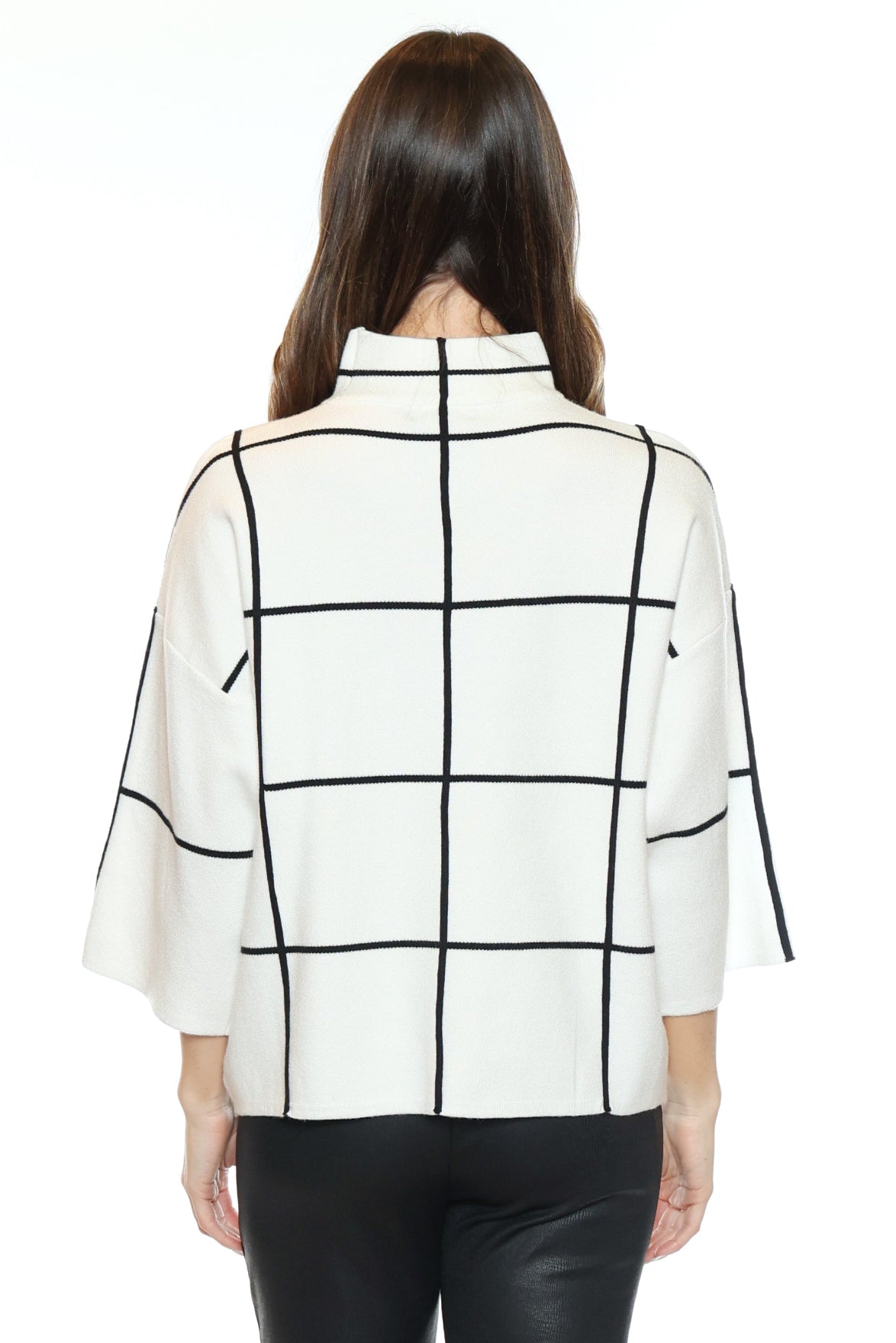 Modern Windowpane Knit Sweater