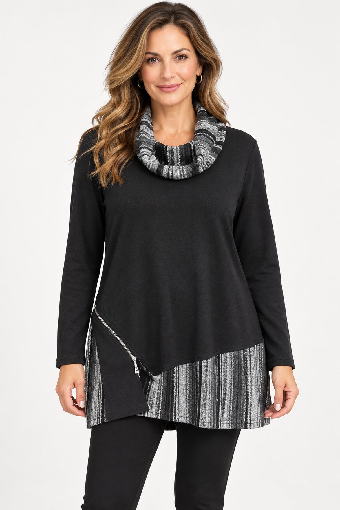 Asymmetrical Zip Detail Tunic