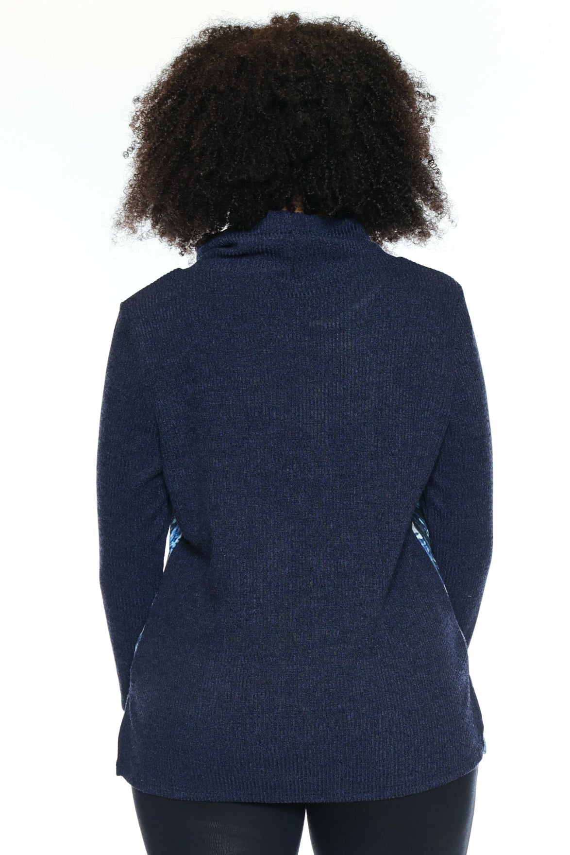Printed Cowl Neck Long Sleeve Top