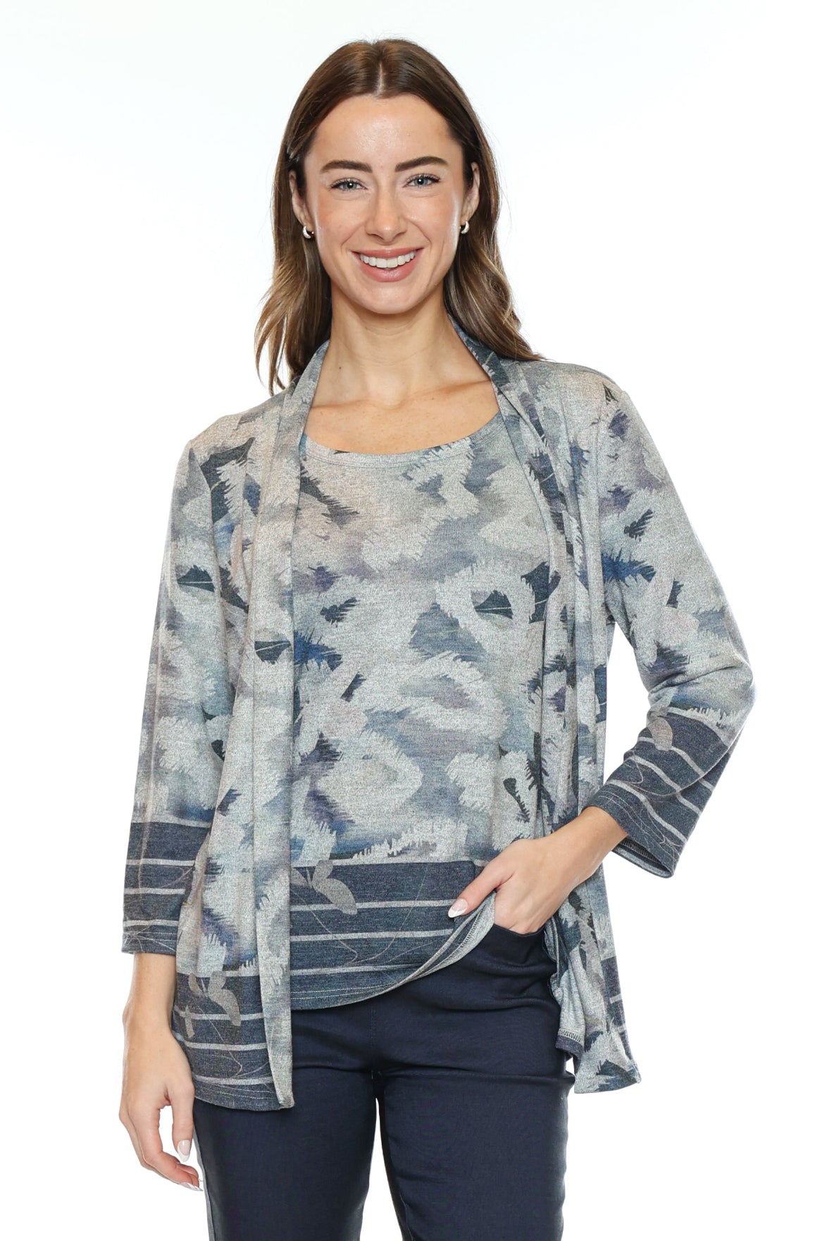 Printed 2-Piece Layered Top