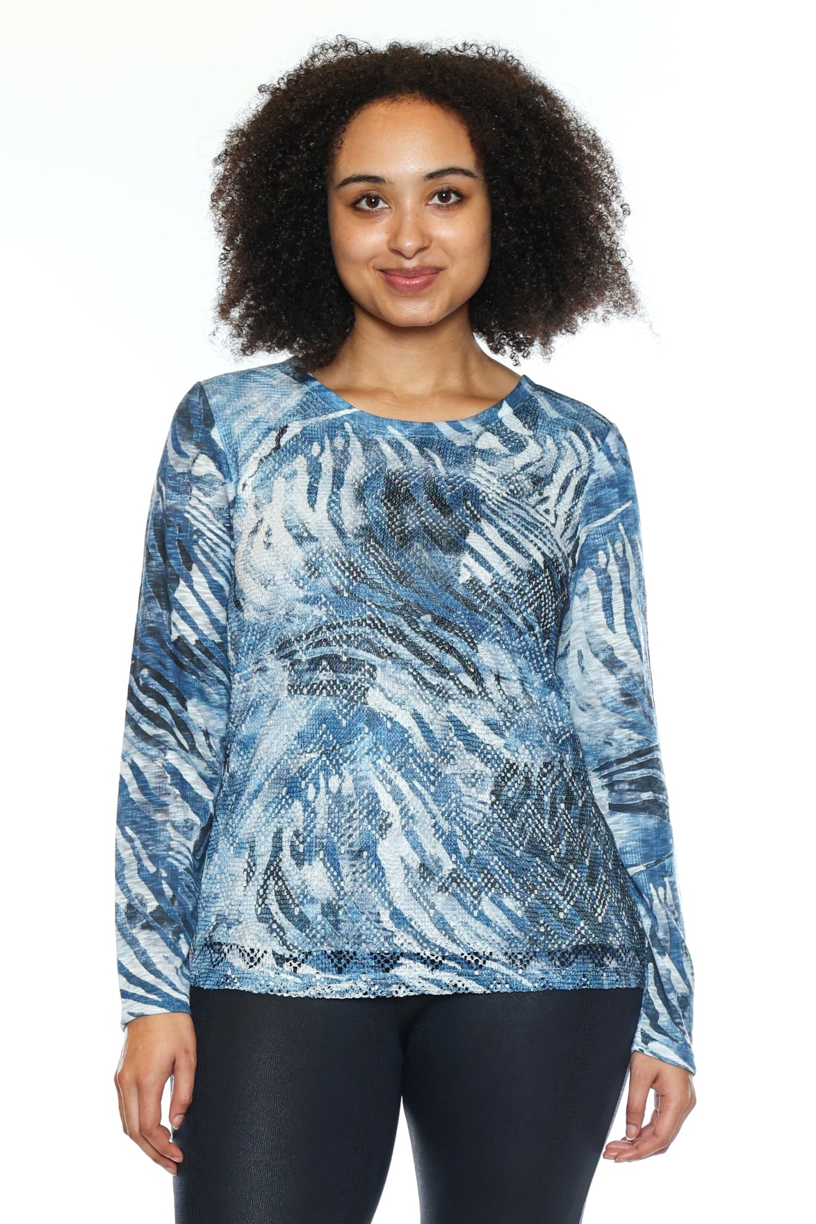 Abstract Print Long Sleeve Top