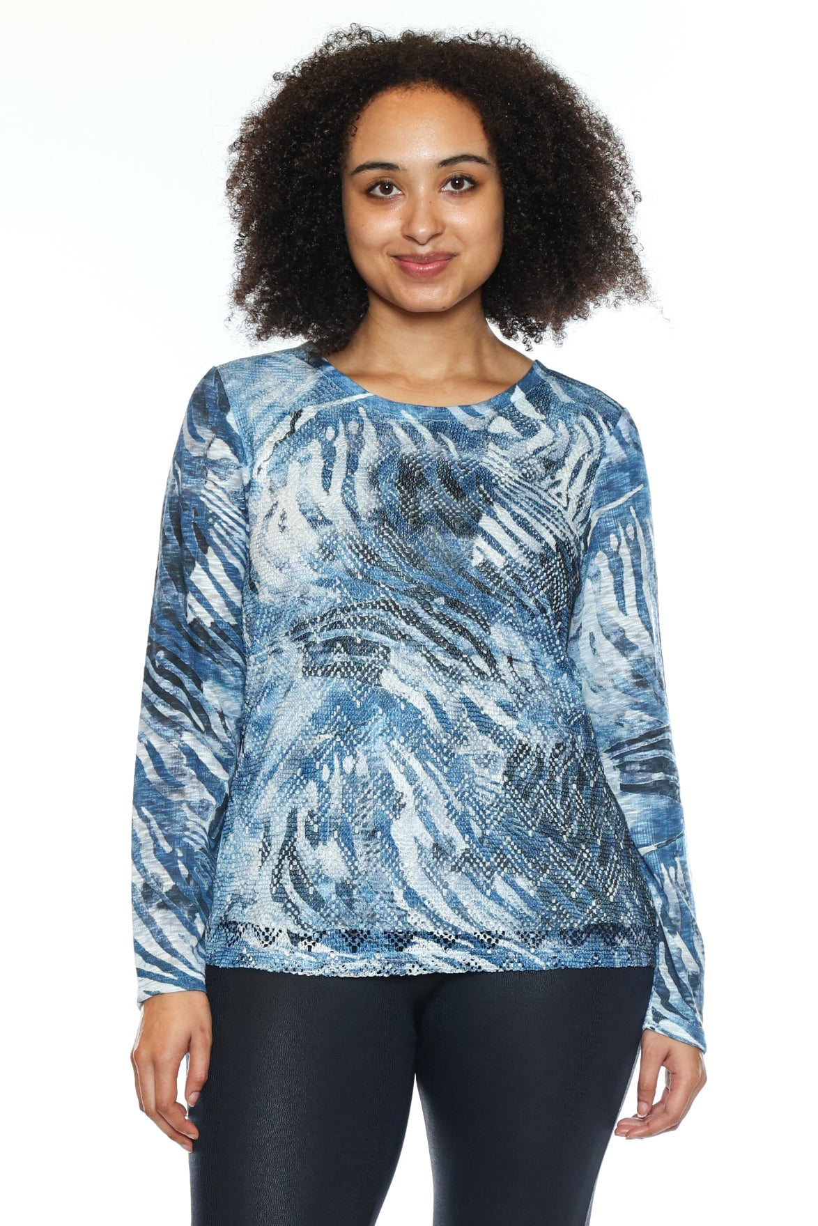 Printed Long Sleeve Lightweight Top