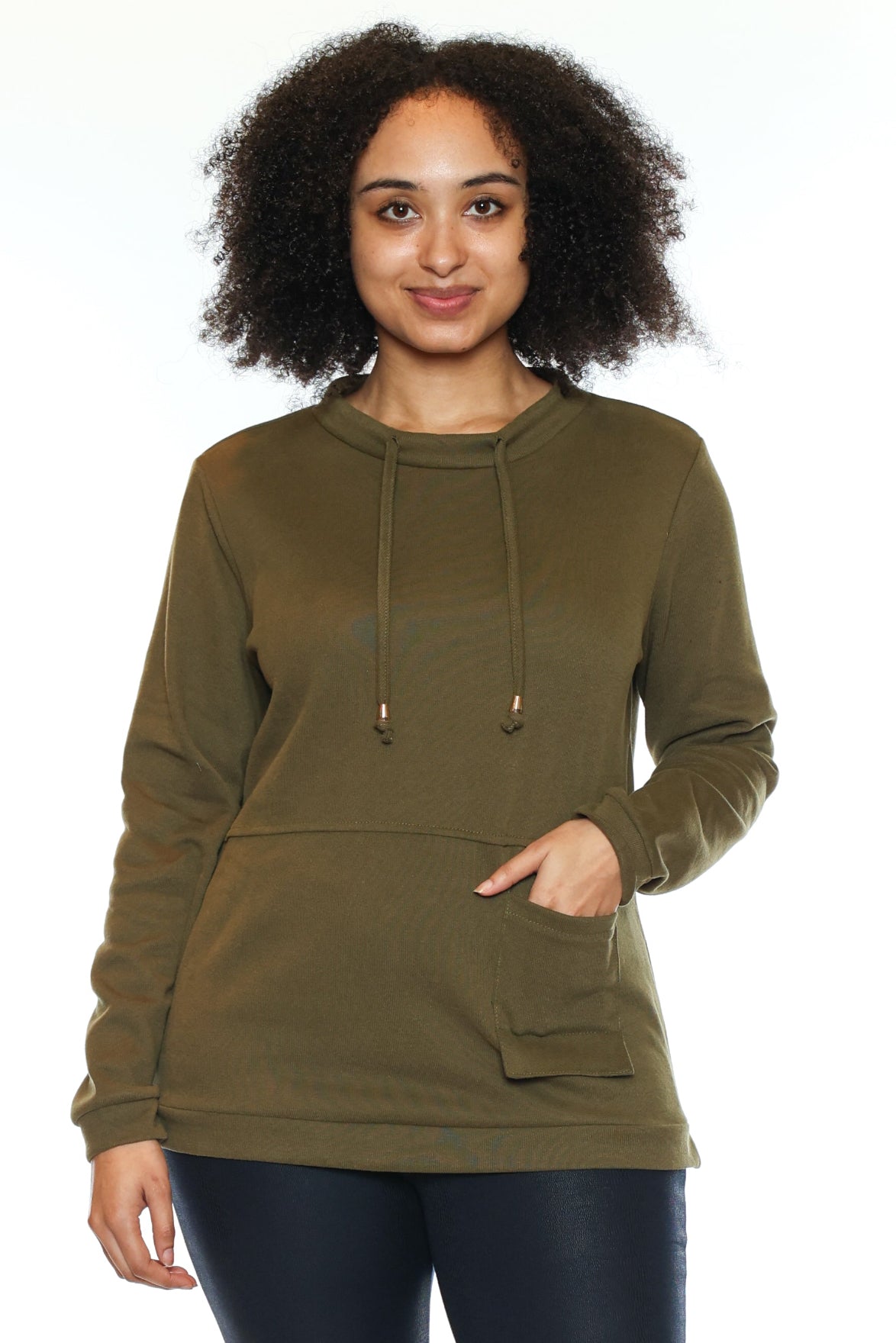 Casual Comfort Drawstring Pocket Pullover