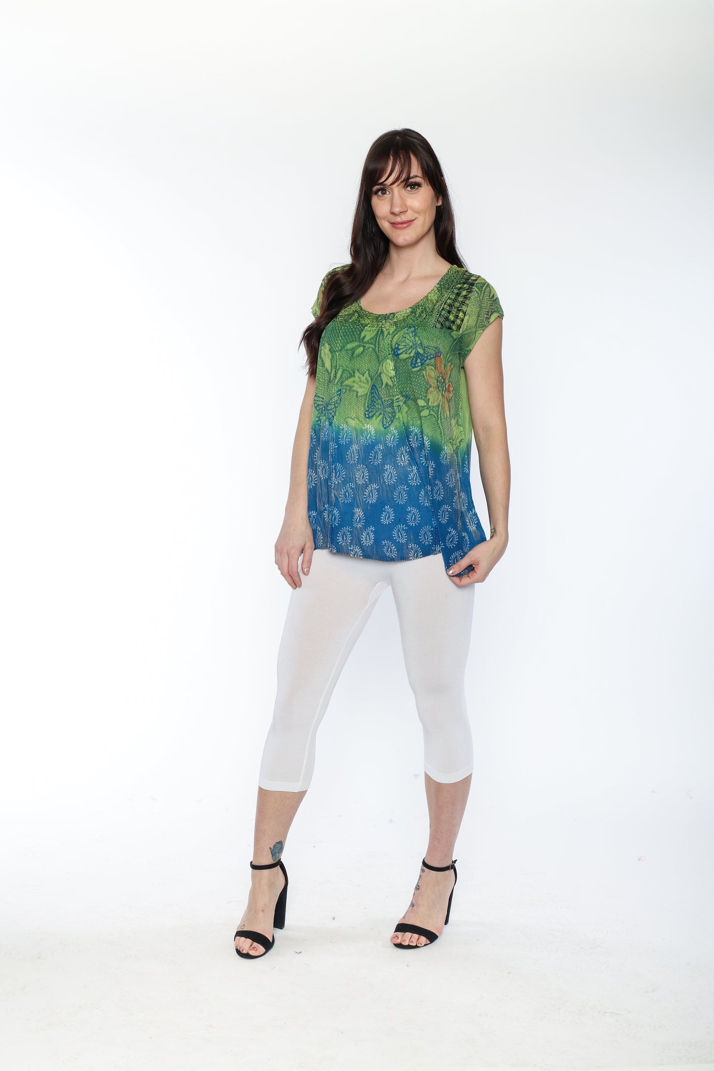 Rayon Cap Sleeve Top