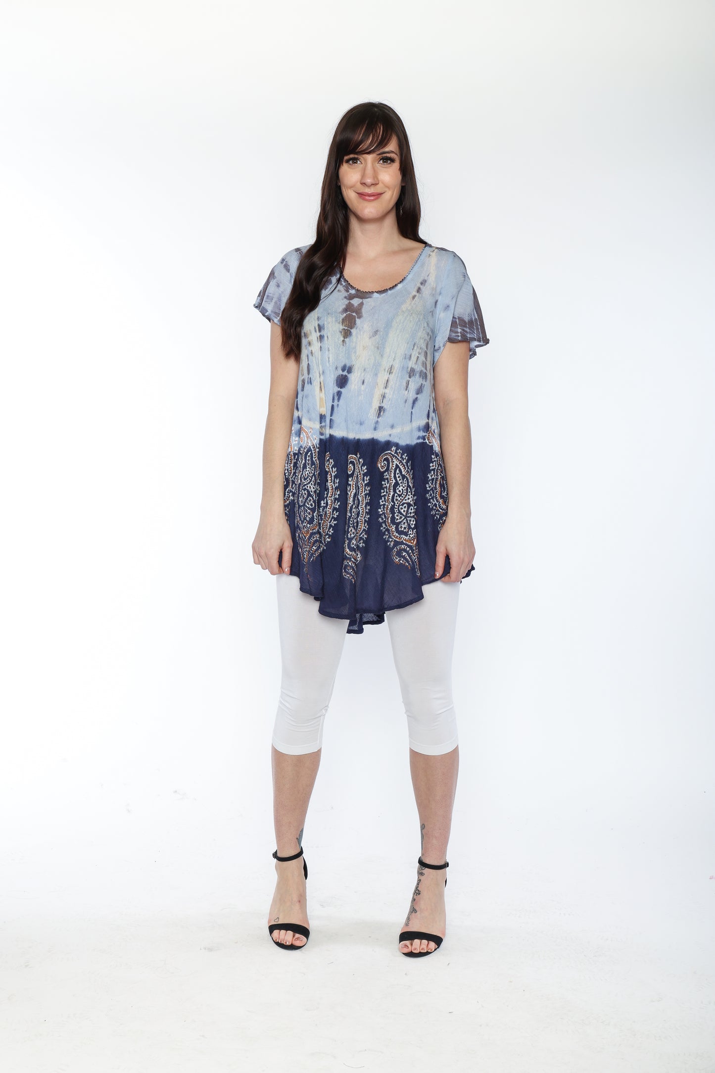 Short Sleeve Tie Dye Tunic