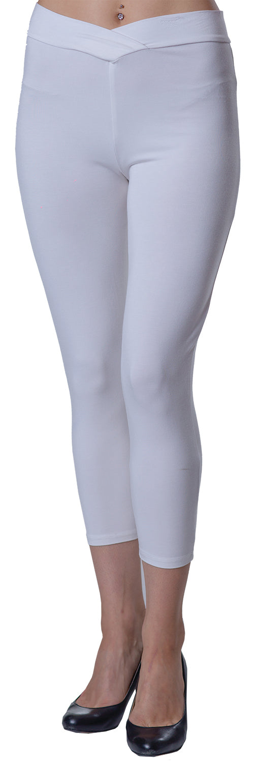 Frontwalk Capri Leggings for Women Plus Size Stretch Cotton Sleepwear  Oversized Lightweight Yoga Cropped Pants Bottoms White 7XL 