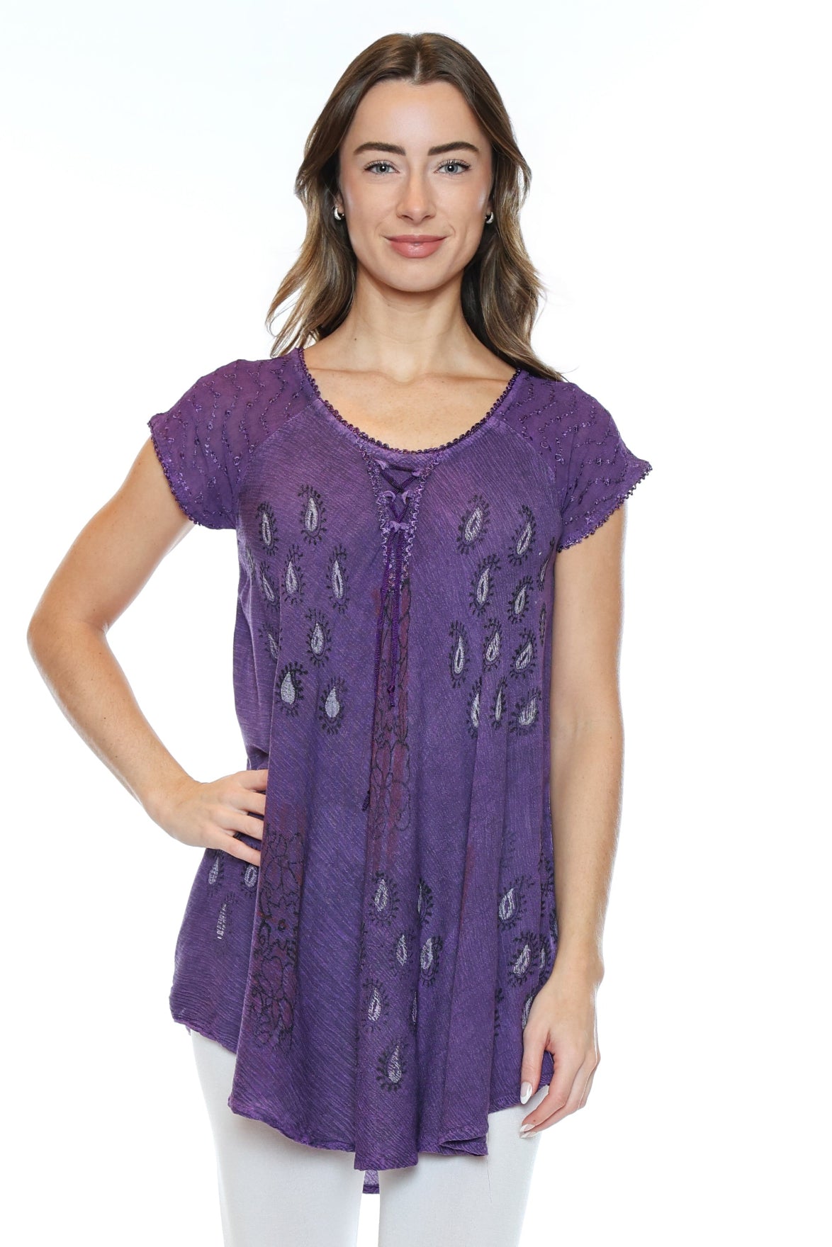 Rayon Short Sleeve Top