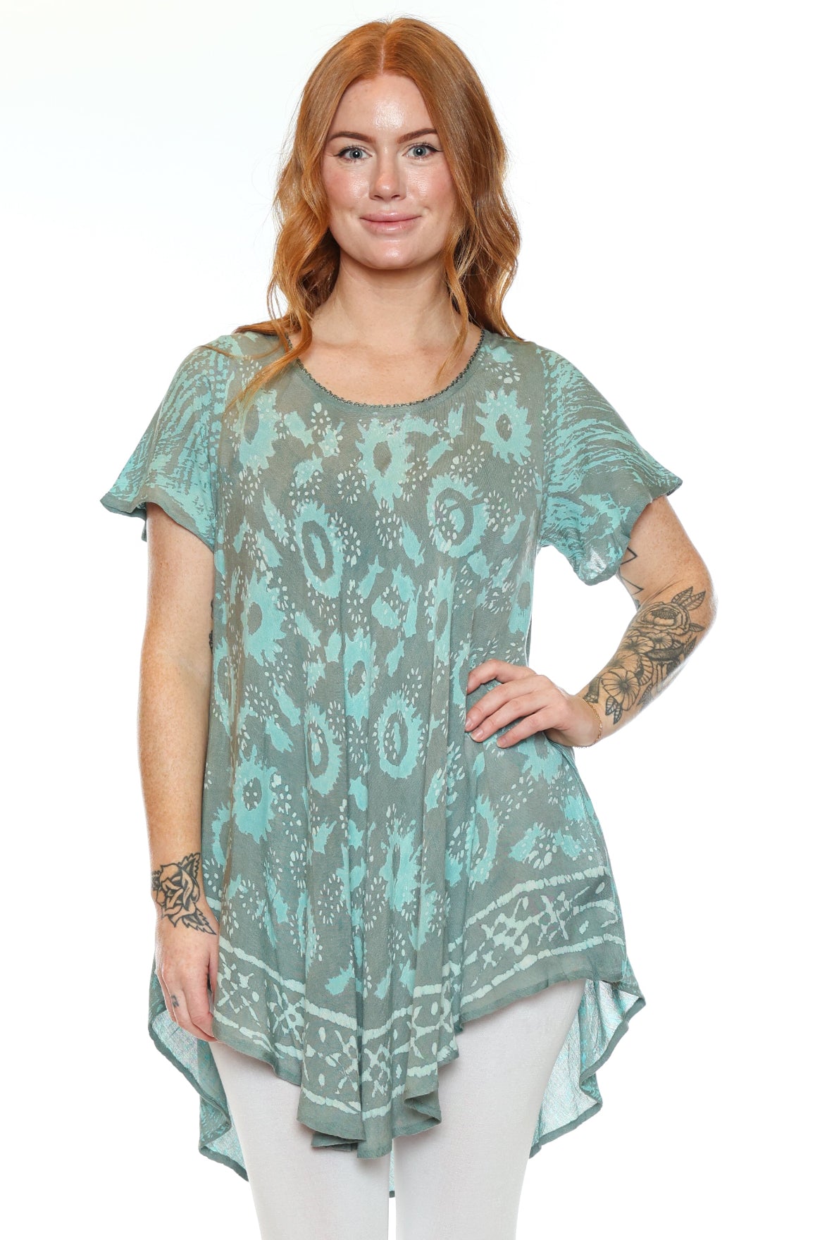 Short Sleeve Tie Dye Tunic