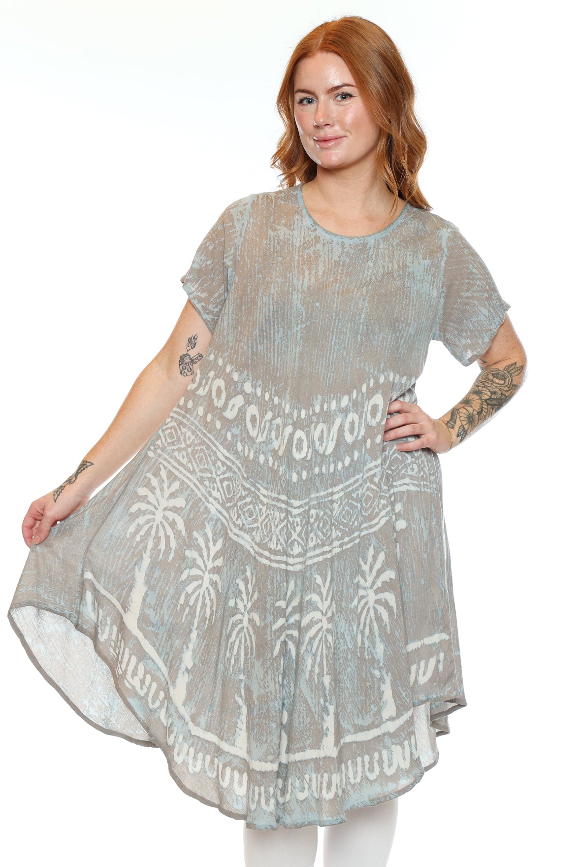 Rayon Umbrella Dress with Sleeves