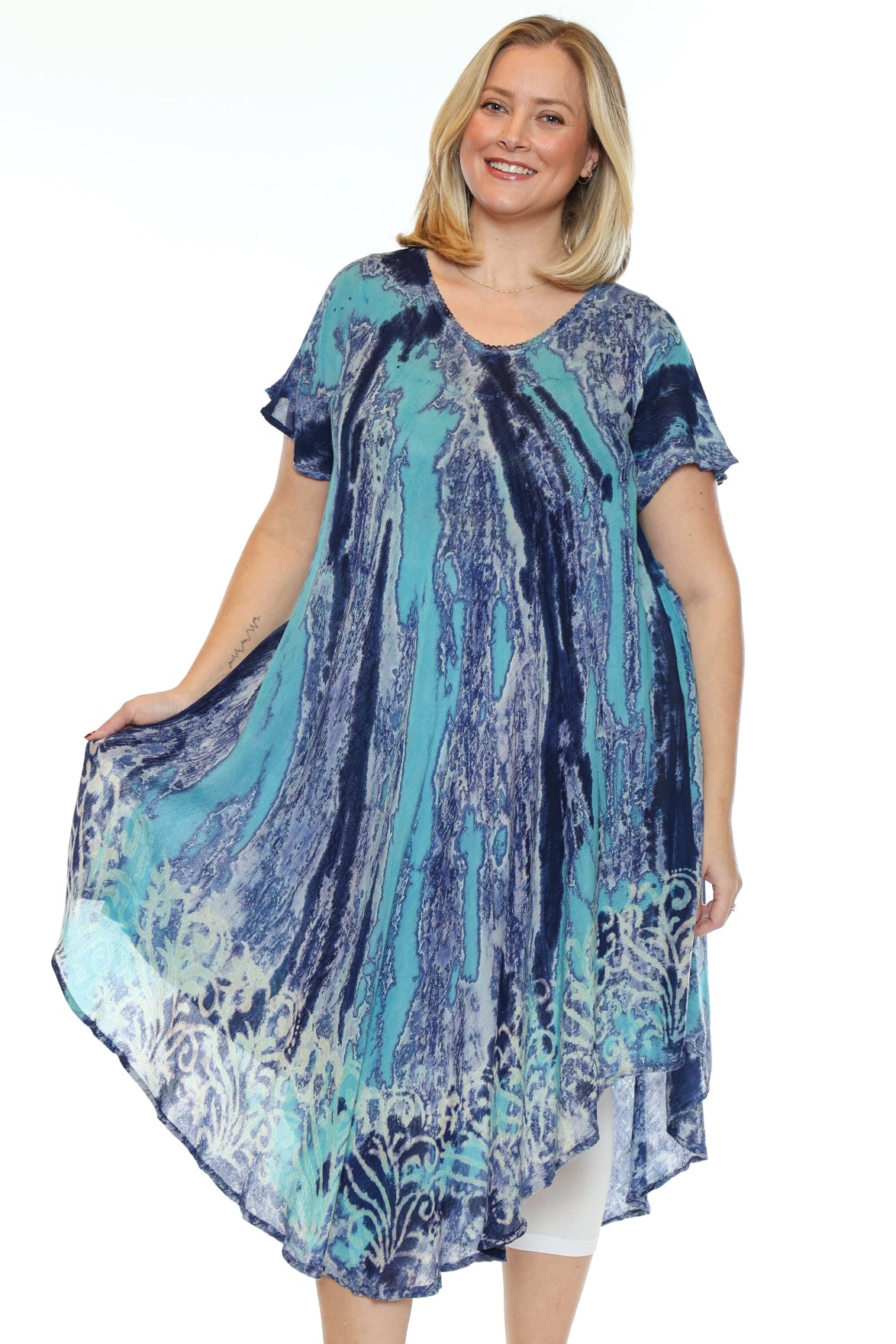 Rayon Umbrella Dress with Sleeves