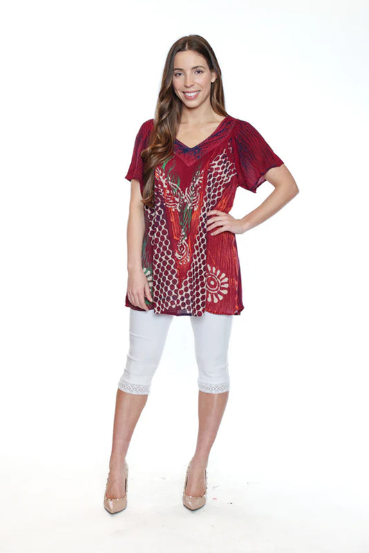 Rayon Short Sleeve Blouse