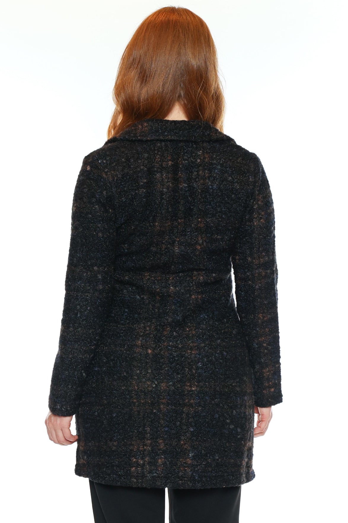 Plaid Button Front Coatigan