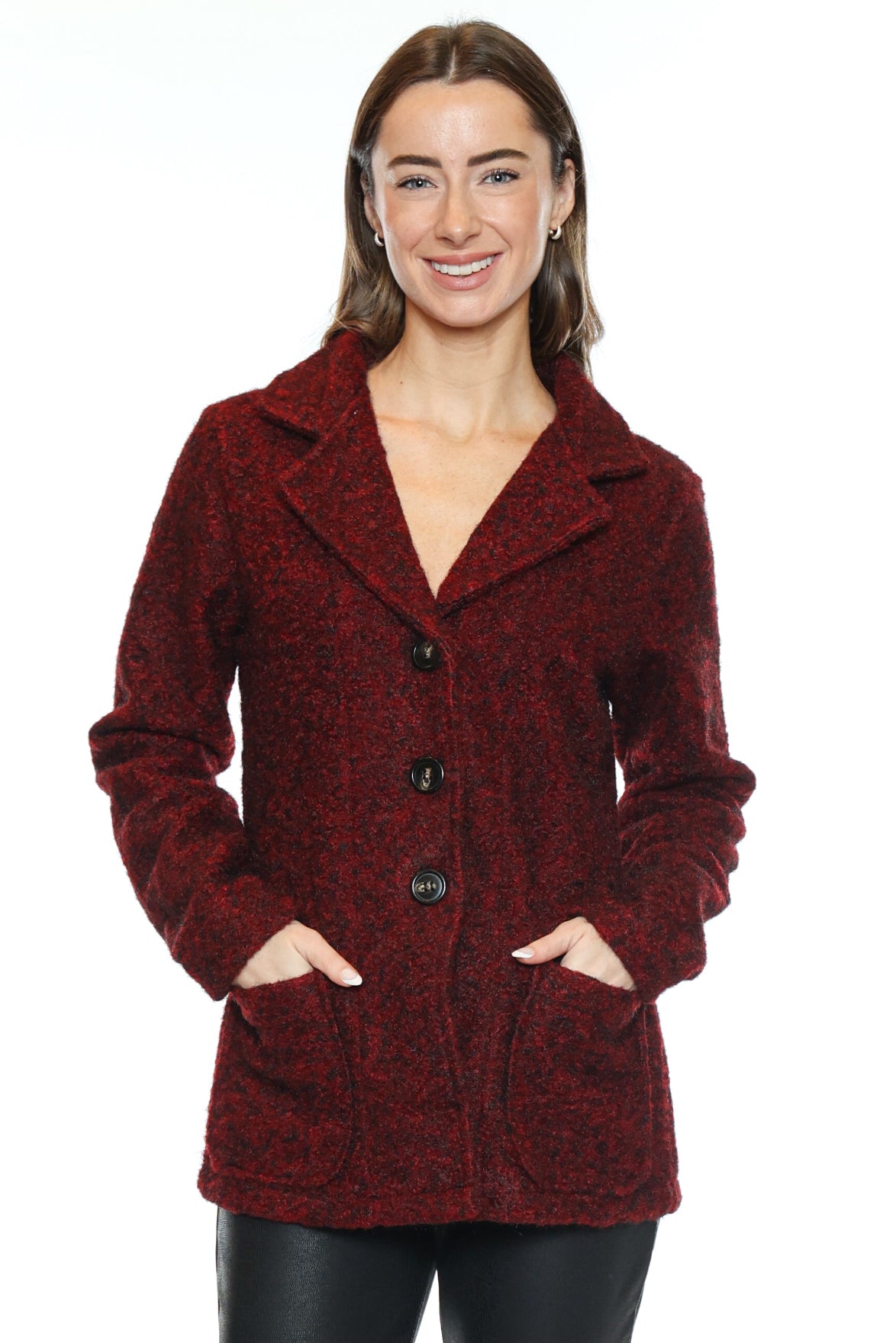 Textured Button Front Jacket