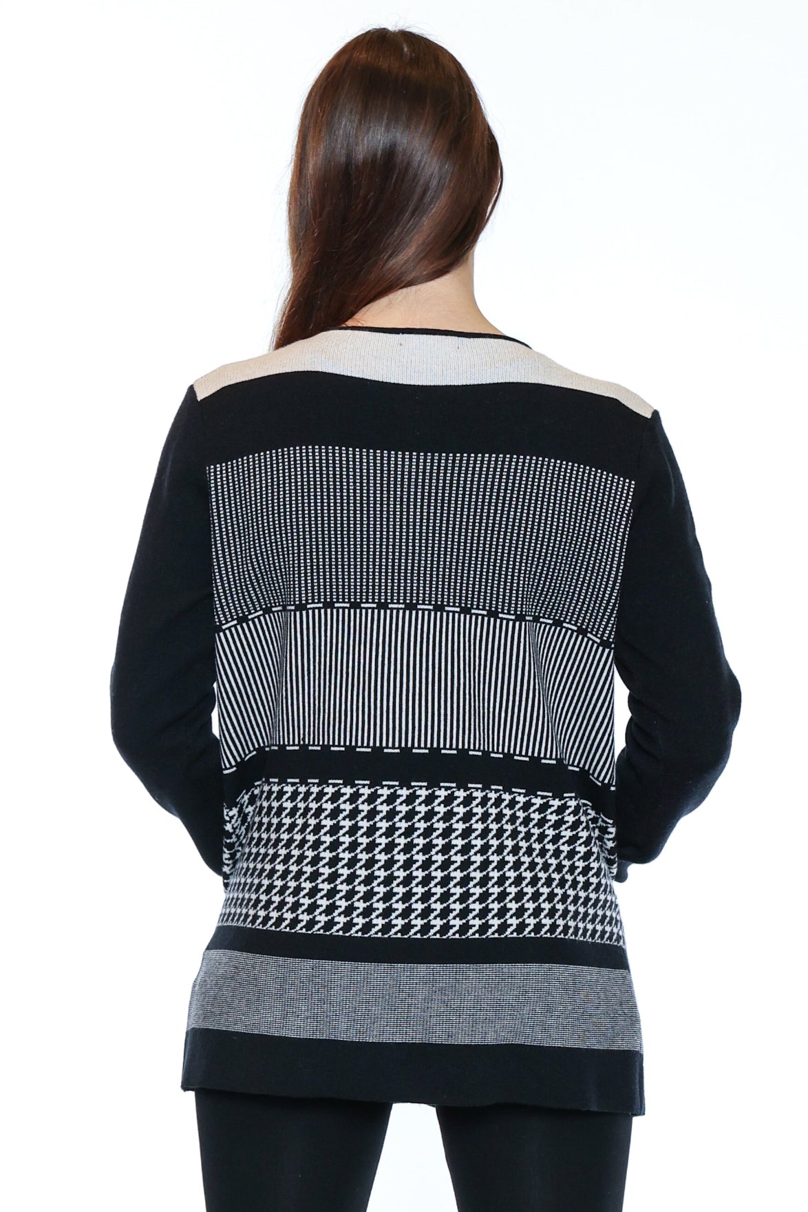 Patchwork Knit Cardigan