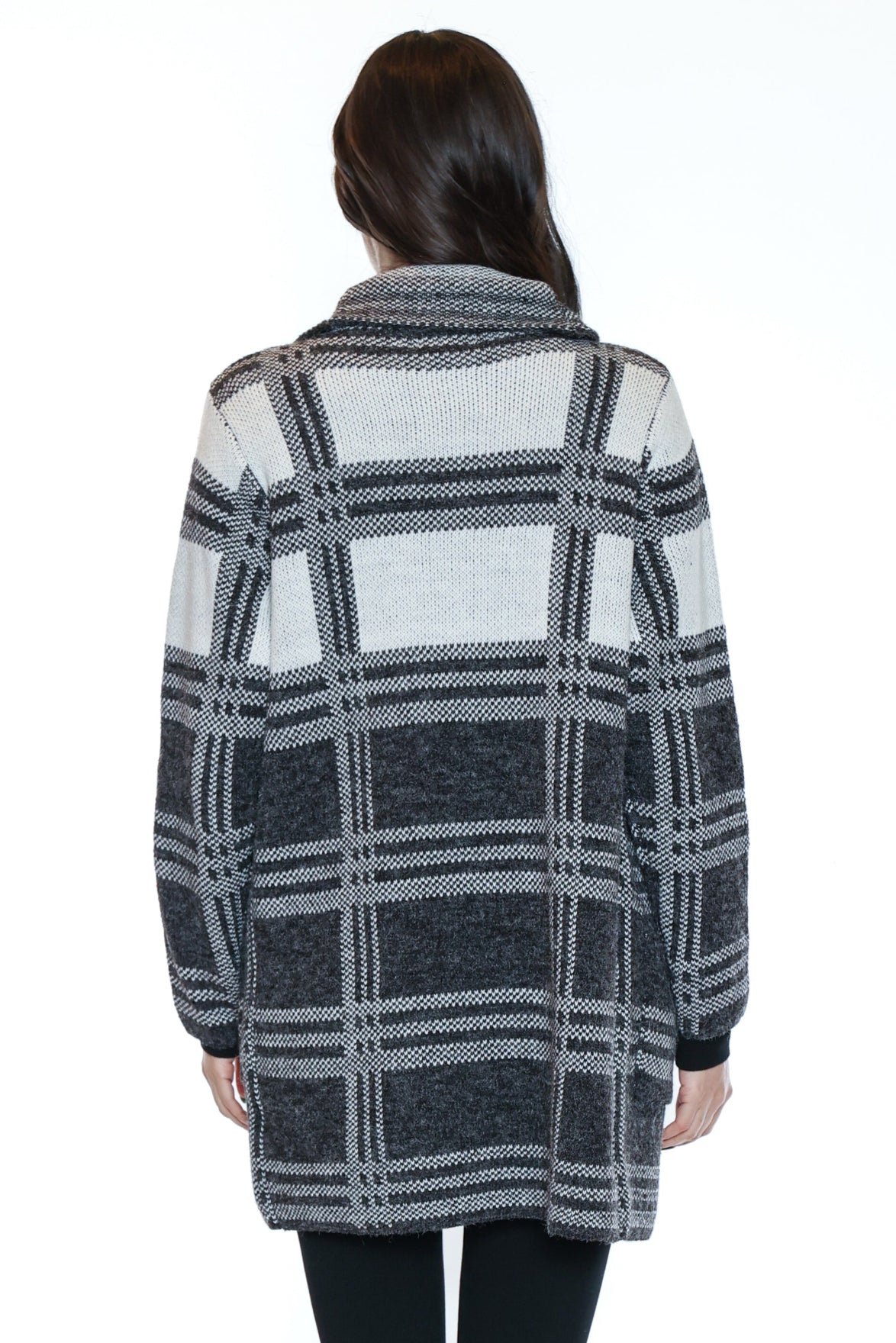 Plaid Knit Cardigan